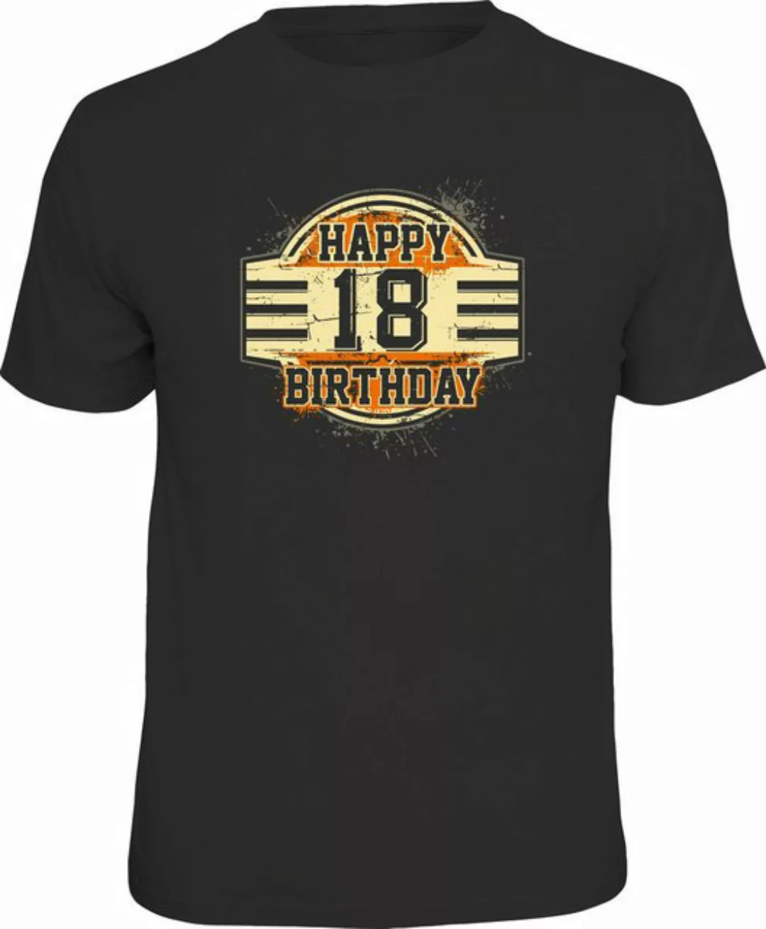 RAHMENLOS® T-Shirt als Geschenk zur Volljährigkeit: Happy Birthday 18 günstig online kaufen