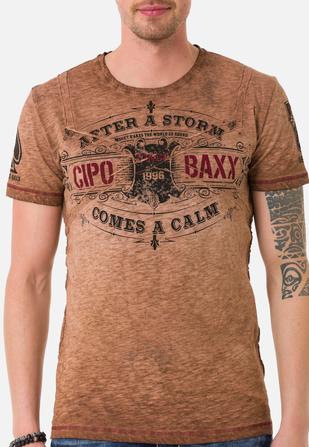 Cipo & Baxx T-Shirt, im VintageLook günstig online kaufen