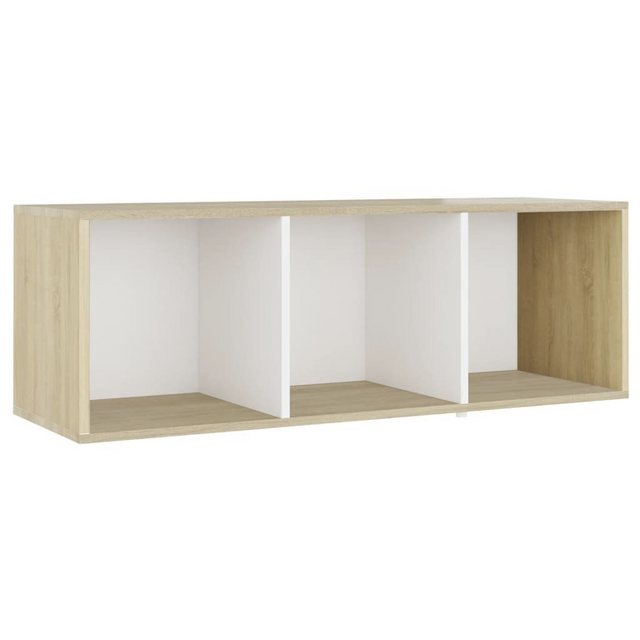 furnicato TV-Schrank Weiß und Sonoma-Eiche 107x35x37 cm Holzwerkstoff (1-St günstig online kaufen