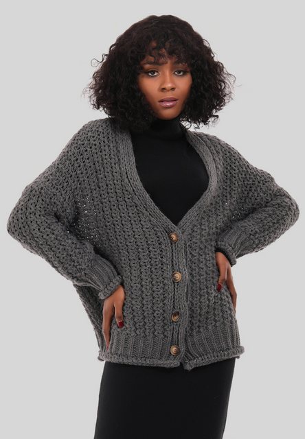 YC Fashion & Style Cardigan Lässig geschnittener Grobstrick-Cardigan Basic günstig online kaufen