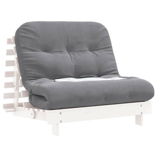 vidaXL Sofa Futon Schlafsofa mit Matratze Weiß 100x206x11 cm Kiefernholz günstig online kaufen