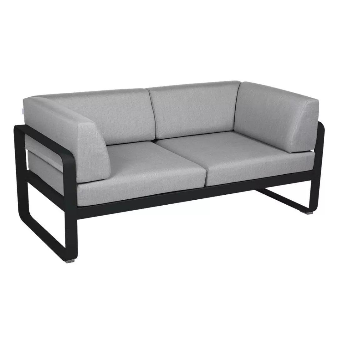 Bellevie 2-Sitzer Club Sofa 42 Lakritze 79 Flanellgrau günstig online kaufen