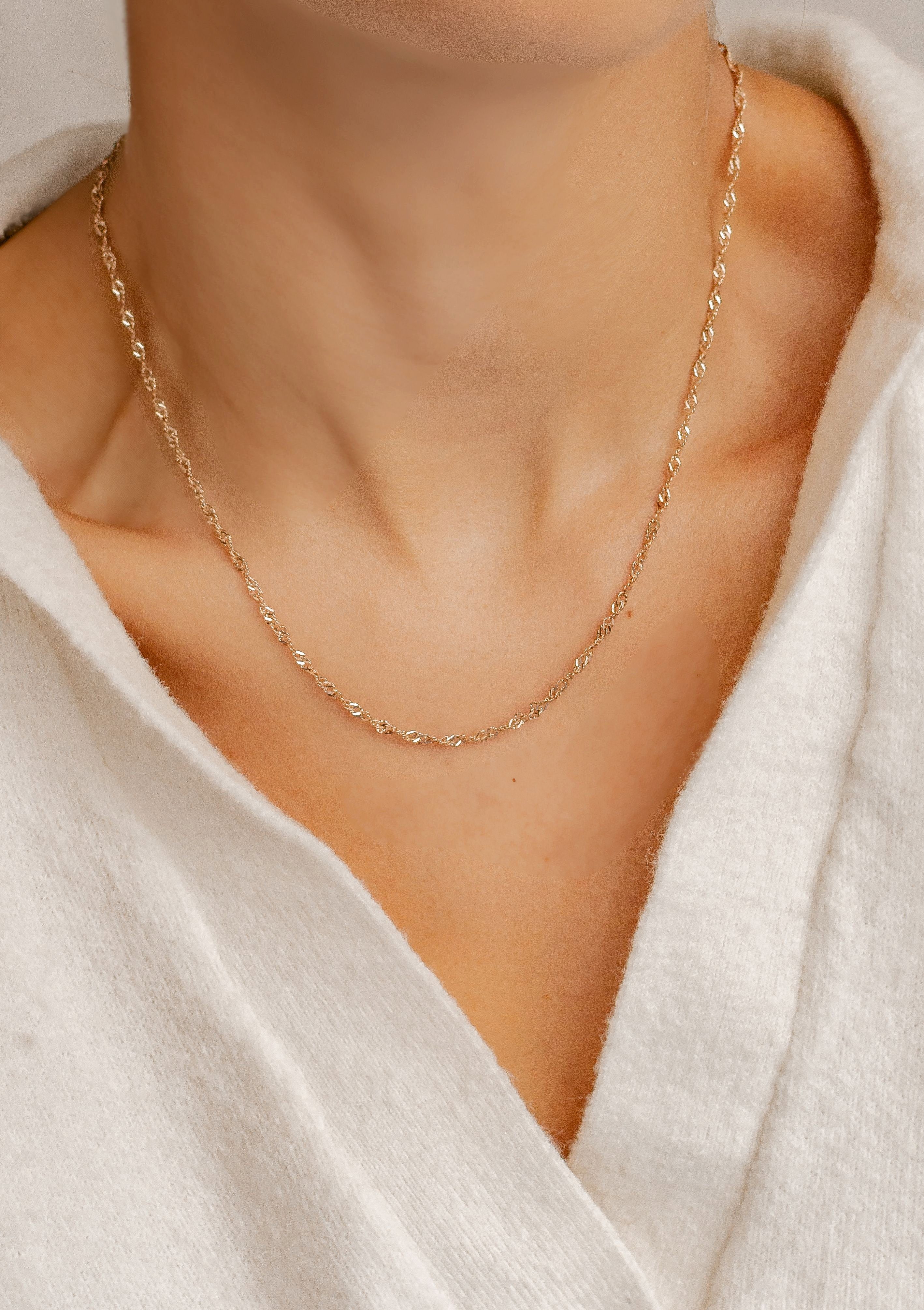 Hey Happiness Edelstahlkette Filigrane Edelstahl Halskette günstig online kaufen