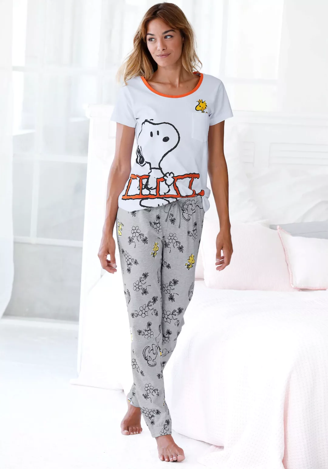 Peanuts Pyjama, (2 tlg.), mit Snoopy und Woodstock Druck günstig online kaufen