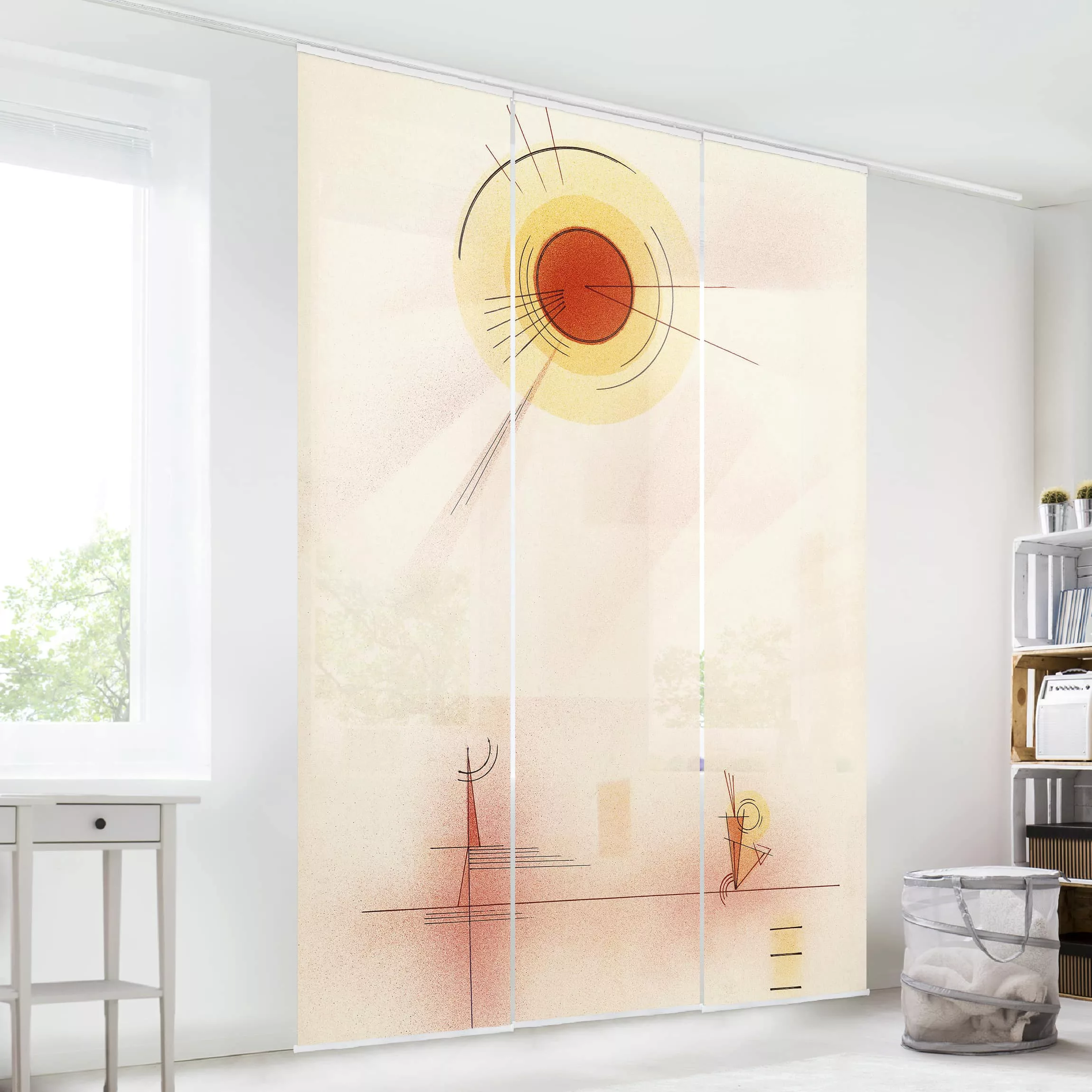 Schiebegardinen Set Kunstdruck Wassily Kandinsky - Strahlenlinien günstig online kaufen