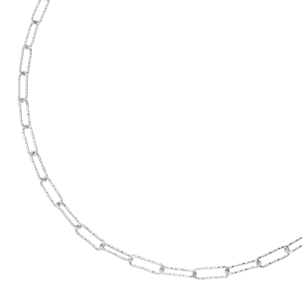 Smart Jewel Collier "längliche ovale Glieder diamantiert, Silber 925" günstig online kaufen