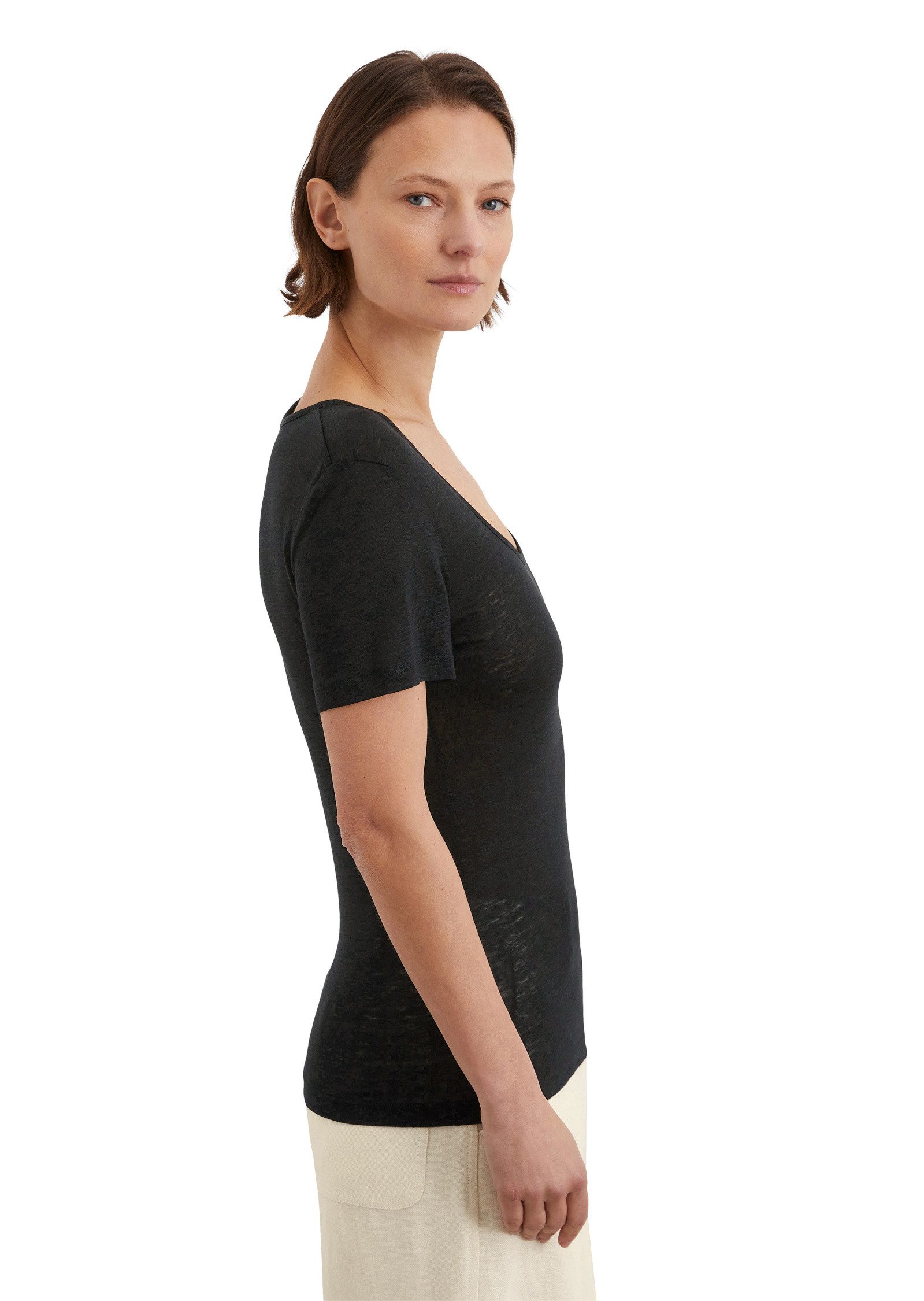 Marc O'Polo T-Shirt aus Leinen-Lyocell-Mix günstig online kaufen