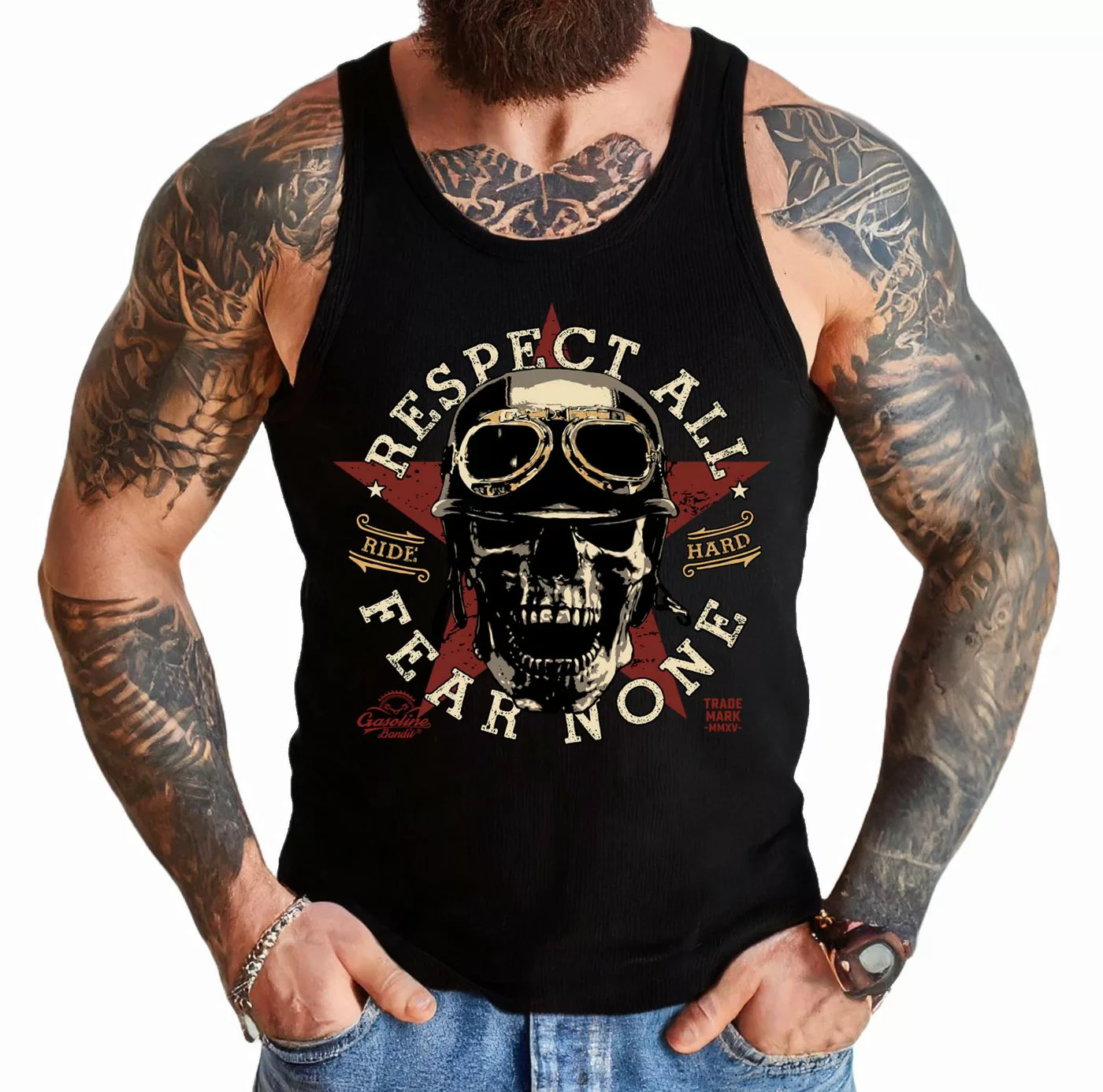 GASOLINE BANDIT® Tanktop Muskel-Shirt für Biker Racer Motorradfahrer: Respe günstig online kaufen