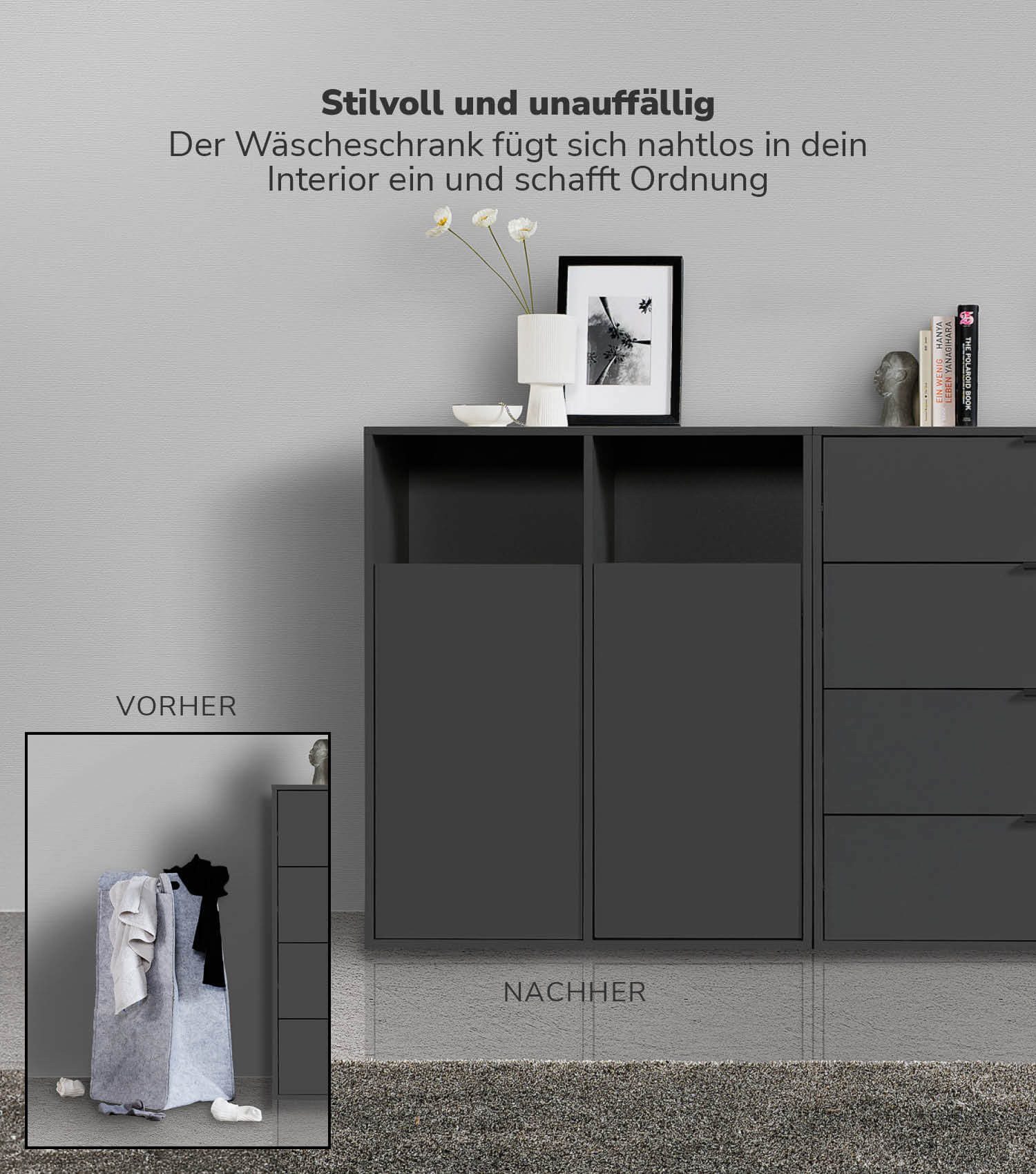 mokebo Wäscheschrank Der Wäschehüter (2-türig) Wäschekorb günstig online kaufen