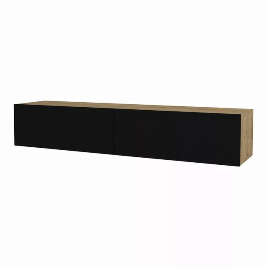 en.casa TV-Schrank »Toivakka« Fernsehschrank 135x31x25cm Eiche-Optik/Schwar günstig online kaufen