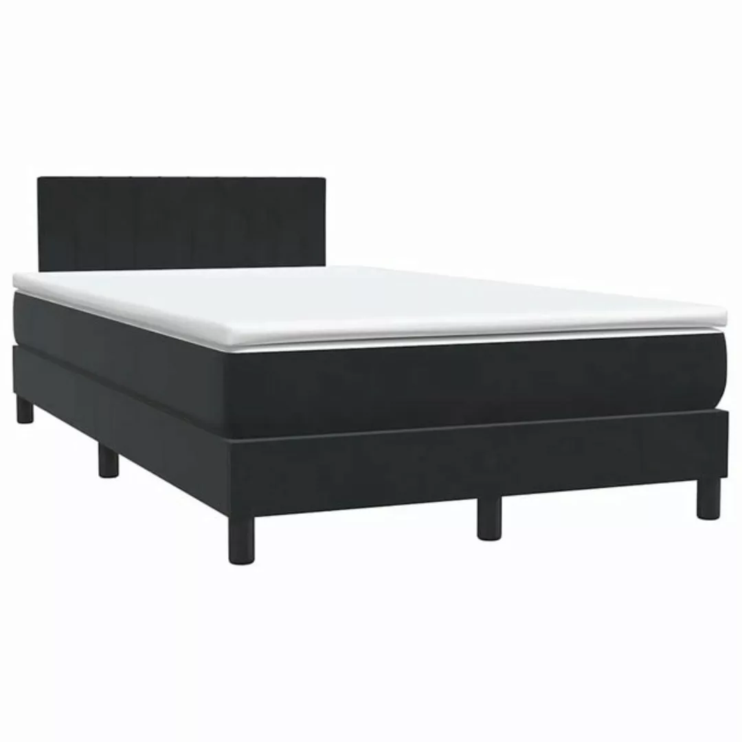 vidaXL Bett Boxspringbett mit Matratze Schwarz 120x220 cm Samt günstig online kaufen