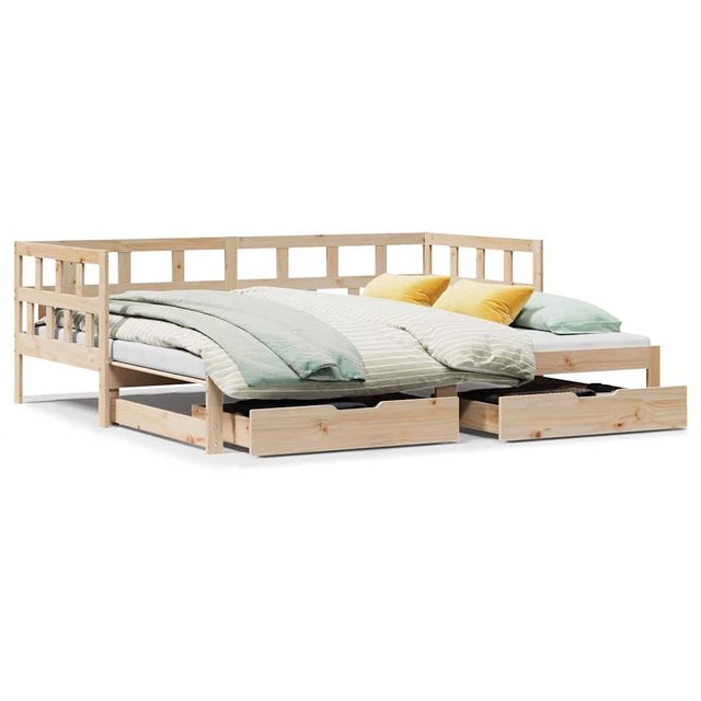 vidaXL Bett, Tagesbett Ausziehbar mit Schubladen ohne Matratze 90x190 cm günstig online kaufen