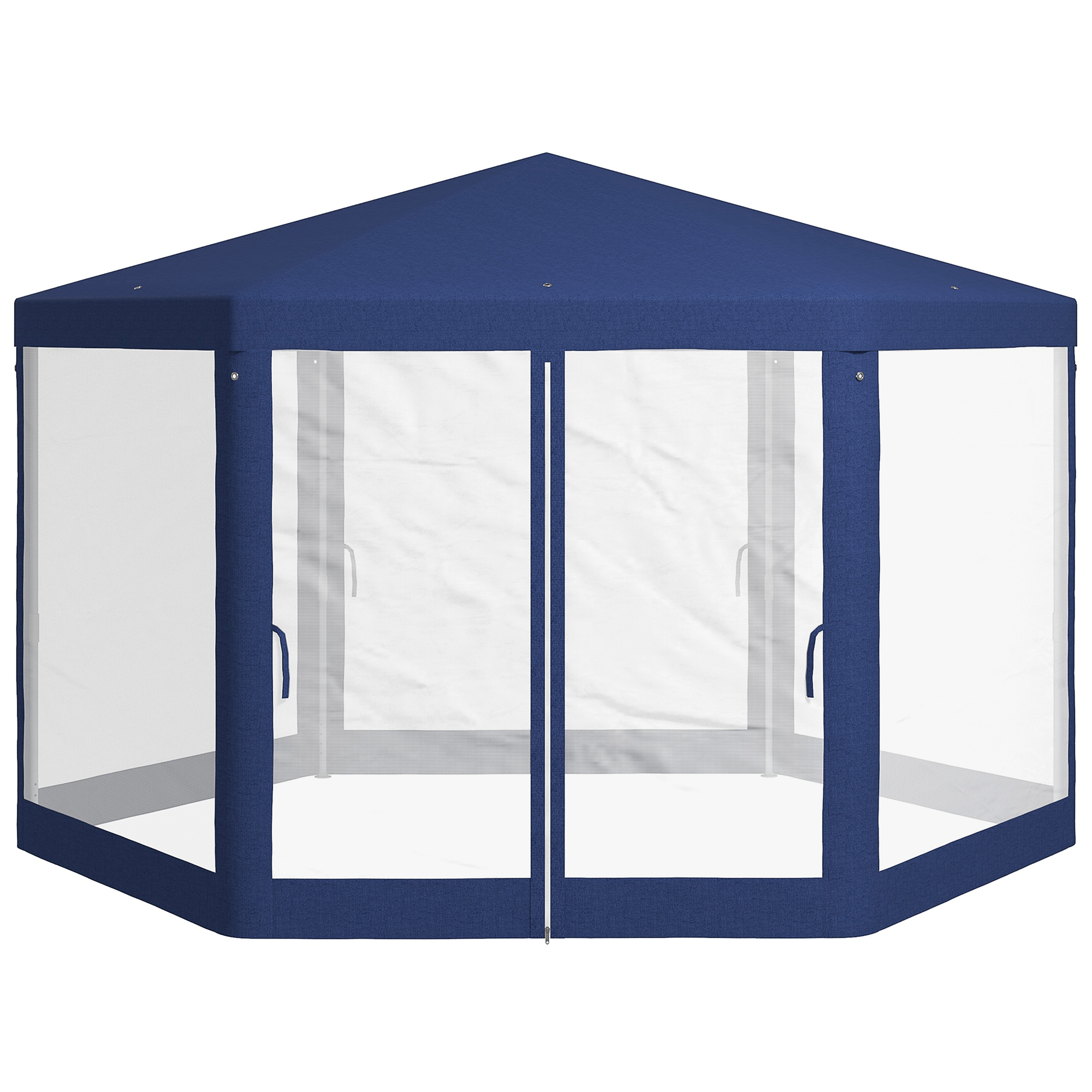 Outsunny Pavillon 4x3m Sechseckig Wasserabweisend Stabil Winterfest Pavillo günstig online kaufen