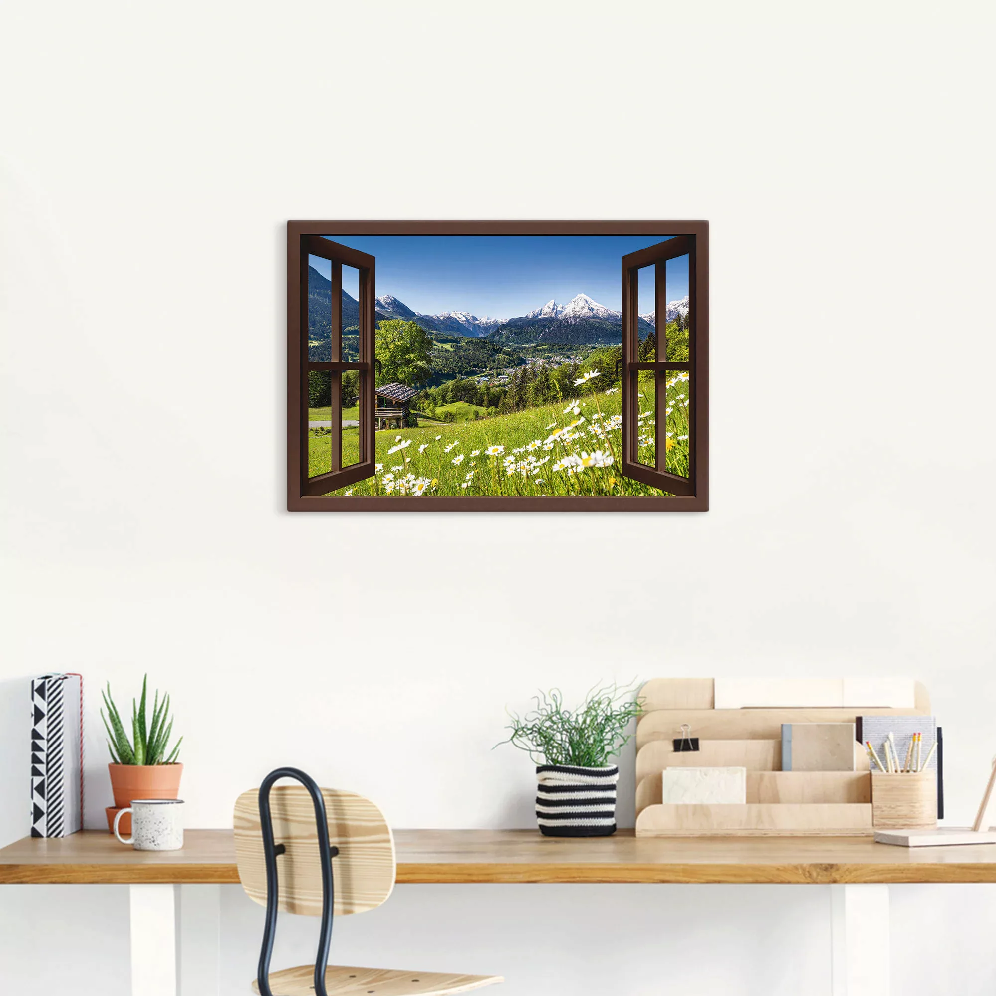 Artland Wandbild "Fensterblick Bayerischen Alpen", Berge, (1 St.) günstig online kaufen
