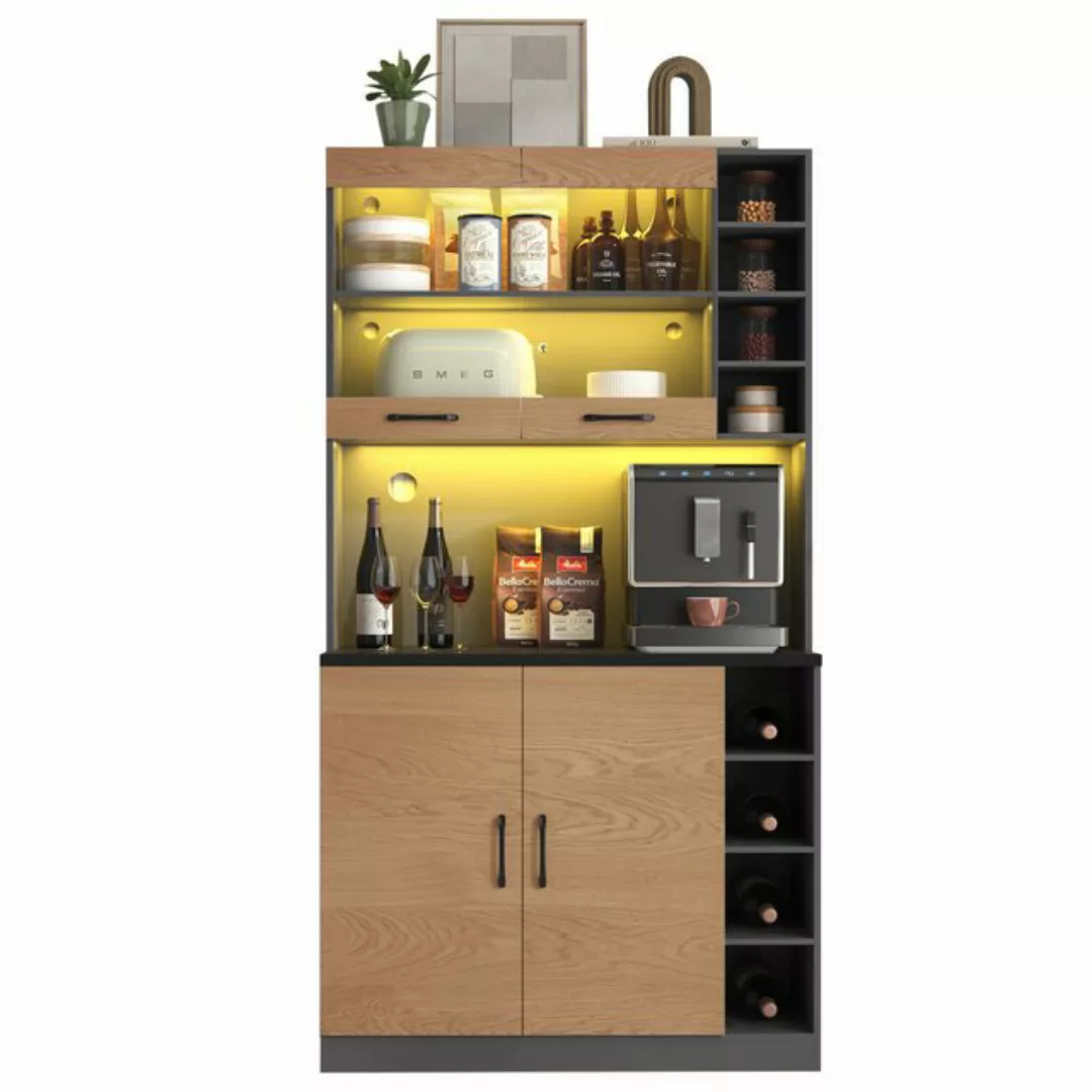 HAUSS SPLOE Küchenbuffet Küchenschrank,Highboard Sideboard mit LED-Ambiente günstig online kaufen