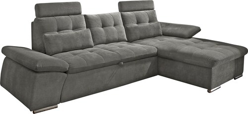 ED EXCITING DESIGN Ecksofa "Nalo L-Form", mit Bettfunktion, Kopfstützen, Ni günstig online kaufen