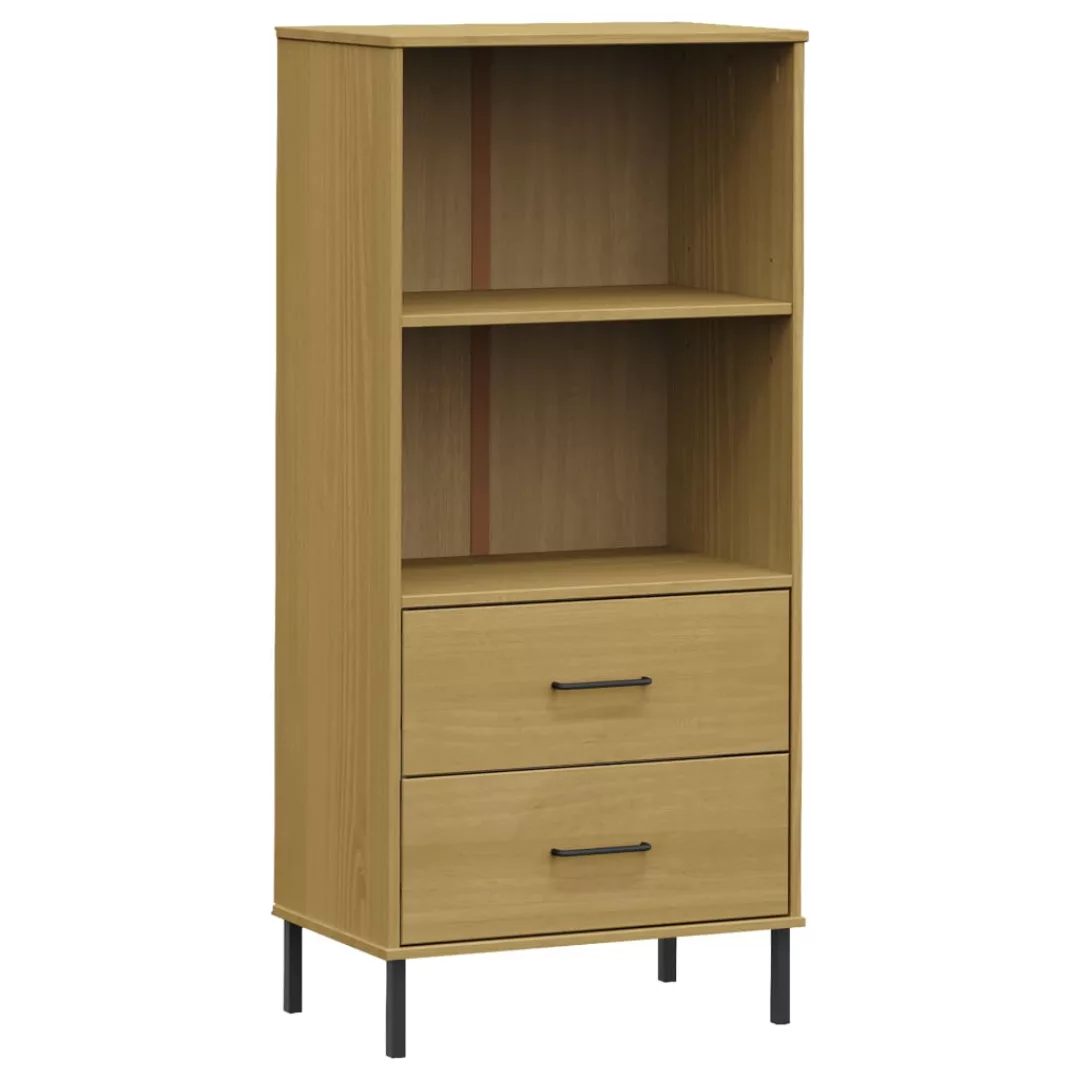 Vidaxl Bücherregal Oslo 2 Schubladen Braun 60x35x128,5 Cm Massivholz günstig online kaufen