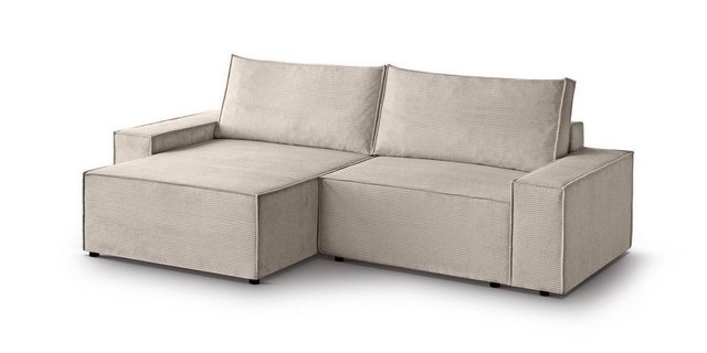 Beautysofa Ecksofa komfortable Zimmerecke San Remo mit gestreiftem Stoff, D günstig online kaufen