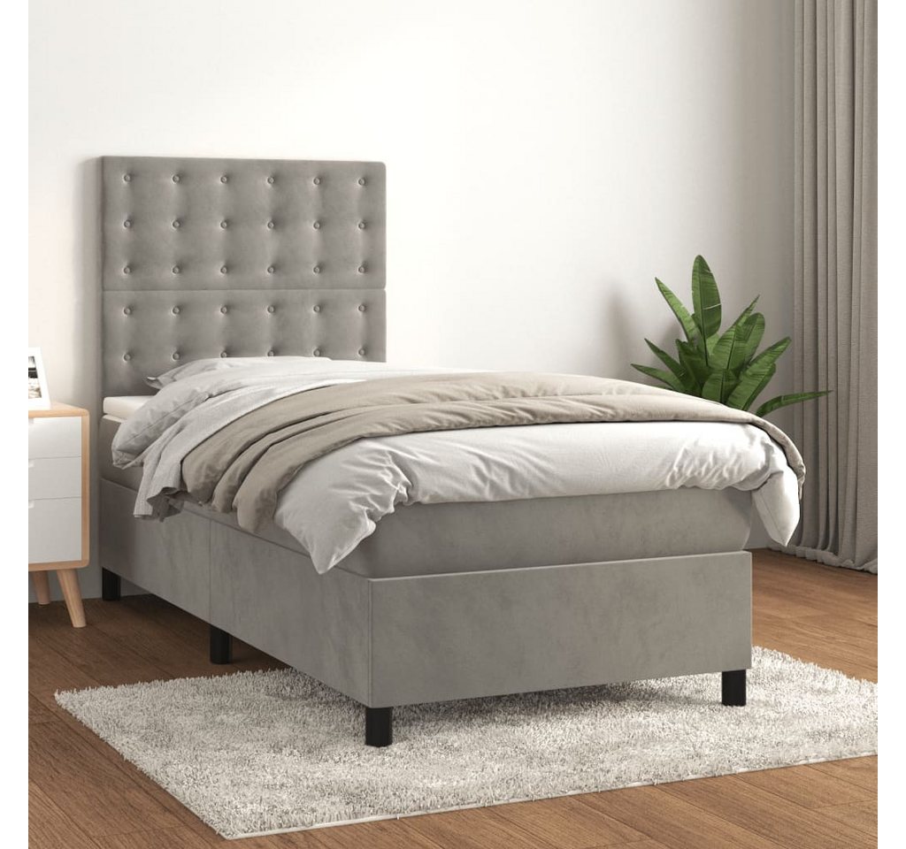 vidaXL Boxspringbett Bett Boxspringbett mit Matratze komplett Samt (100x 20 günstig online kaufen