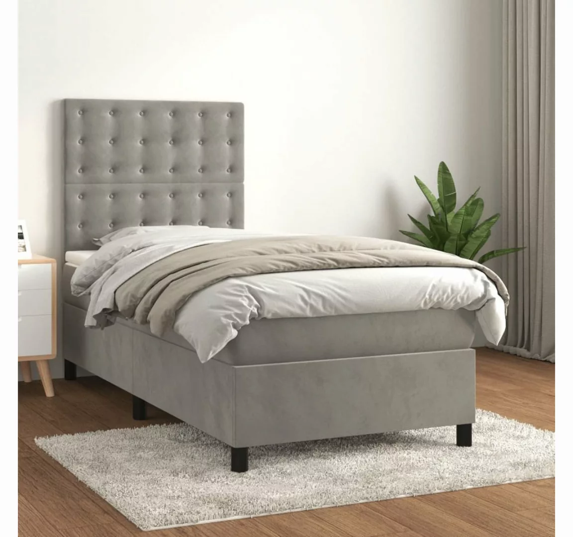 vidaXL Boxspringbett Bett Boxspringbett mit Matratze komplett Samt (80 x 20 günstig online kaufen