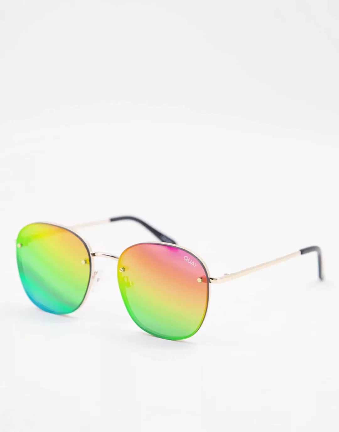 Quay – Pride Jezabell – Runde Damensonnenbrille in Gold mit polarisierten G günstig online kaufen