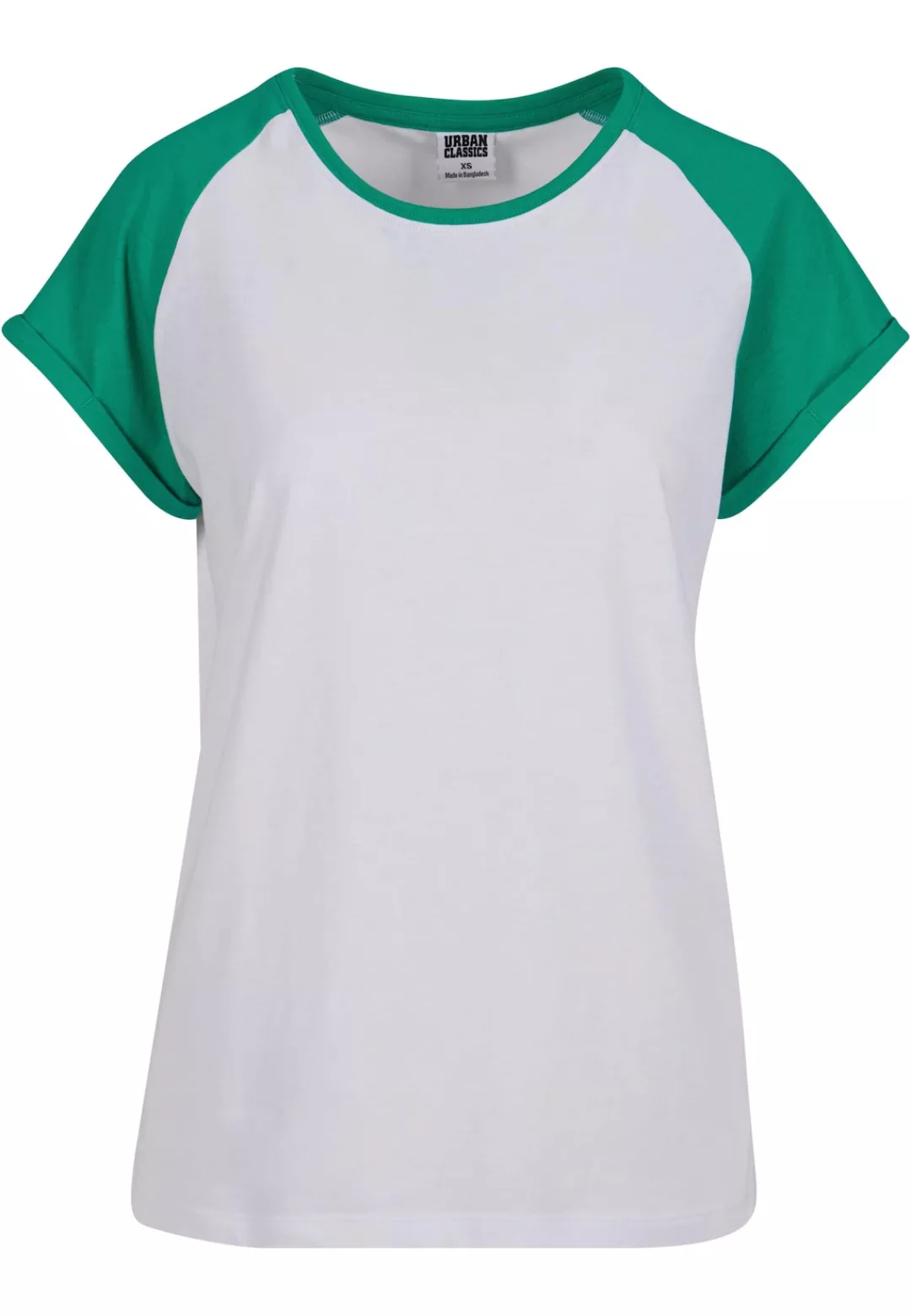 URBAN CLASSICS Kurzarmshirt "Urban Classics Damen Ladies Contrast Raglan Te günstig online kaufen