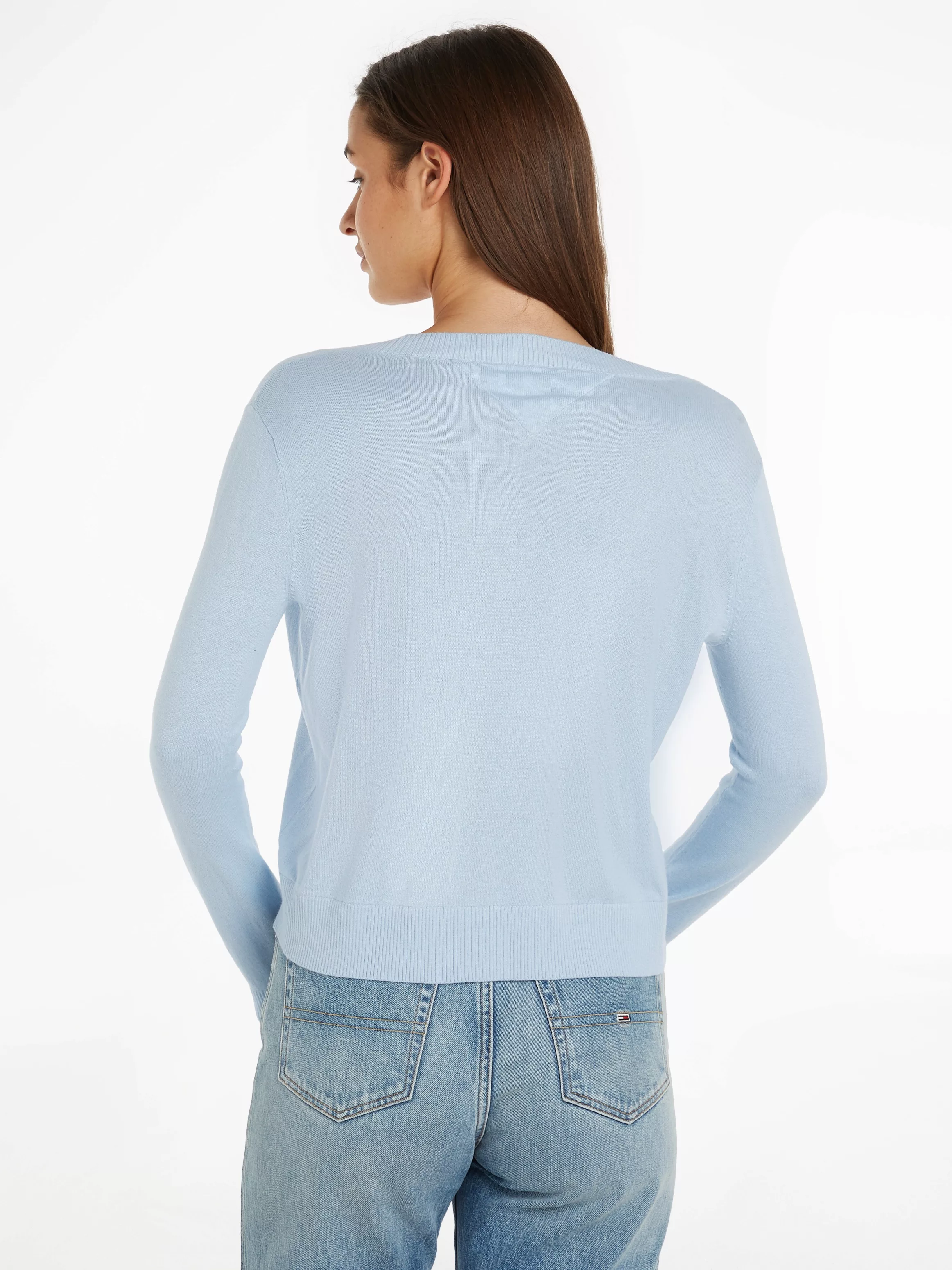 Tommy Jeans V-Ausschnitt-Pullover TJW ESSENTIAL VNECK SWEATER EXT mit Logos günstig online kaufen