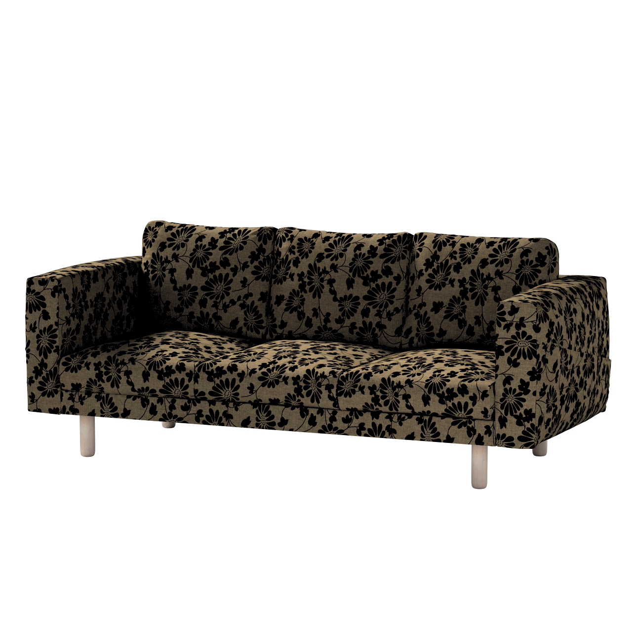 Bezug für Norsborg 3-Sitzer Sofa, beige-schwarz, Norsborg 3-Sitzer Sofabezu günstig online kaufen