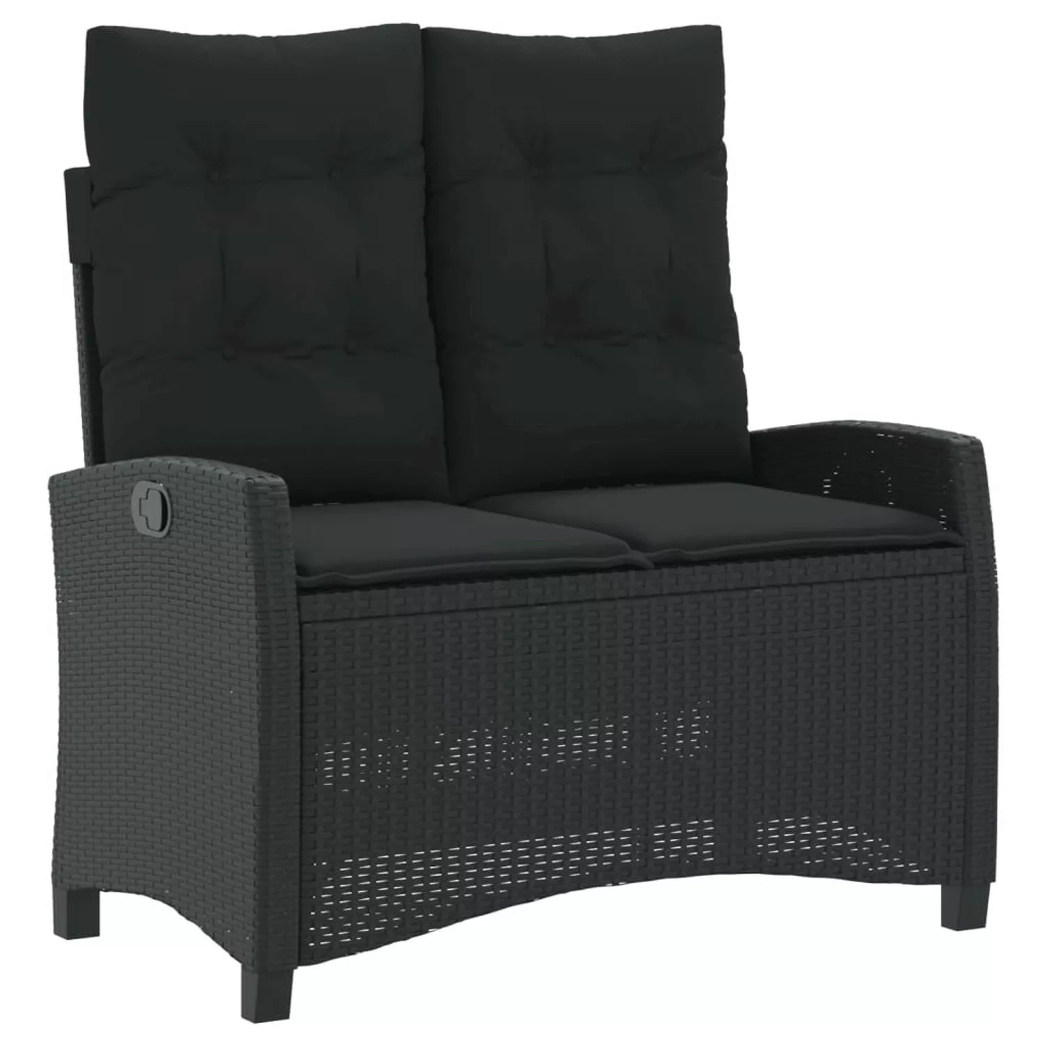 vidaXL Gartenbank  Poly Rattan Verstellbar mit Kissen Schwarz 105 x 66 x 93 günstig online kaufen