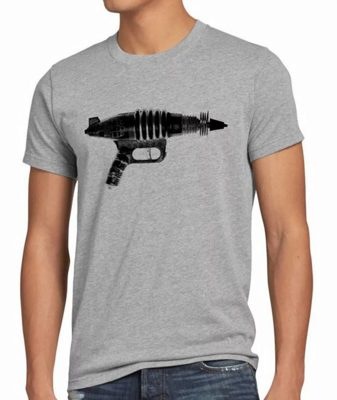 Print-Shirt Herren T-Shirt Space Gun Big Bang Black Men Sheldon Alien Coope günstig online kaufen