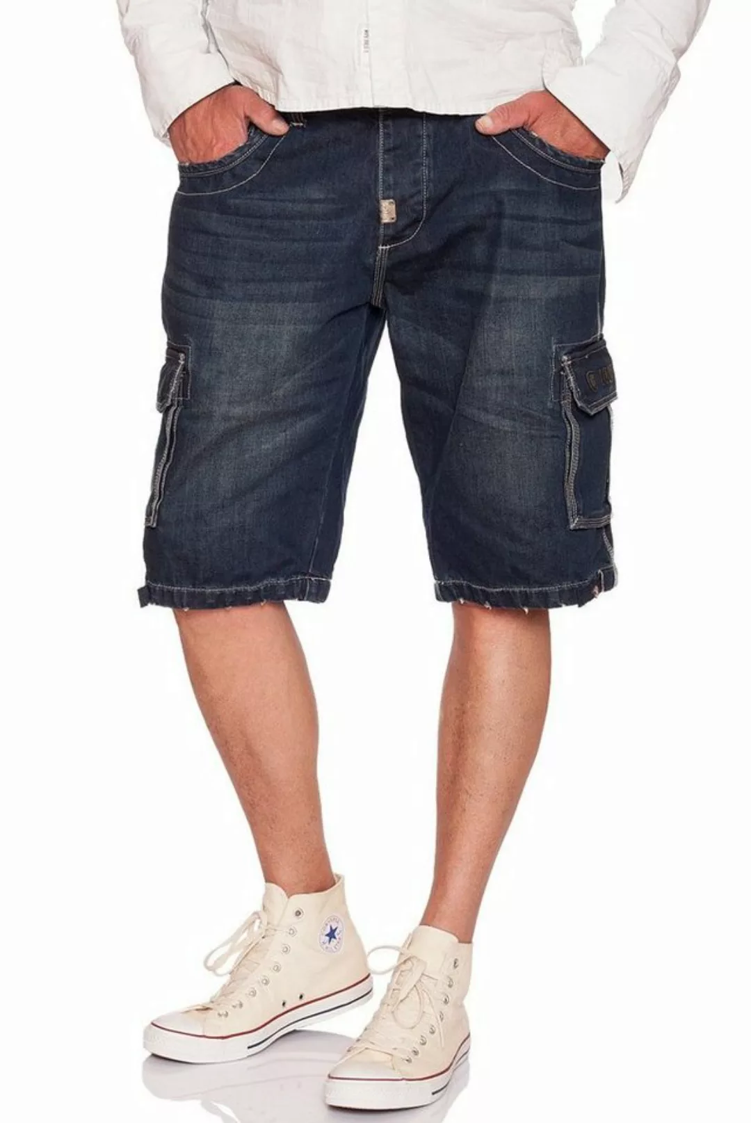 UNCS Cargoshorts Denim oder Dark Denim Jeansshorts mit Seitentaschen günstig online kaufen