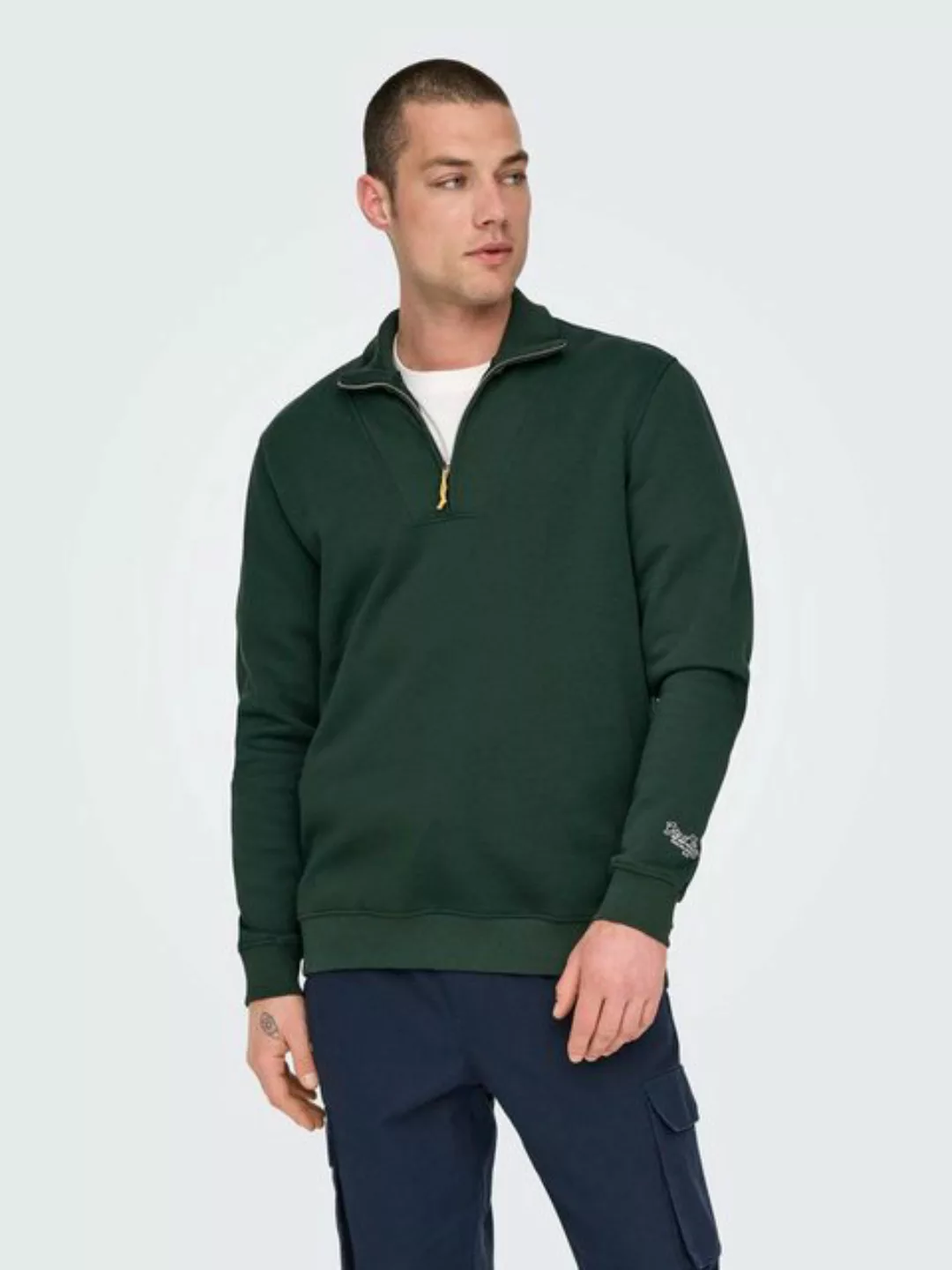 ONLY & SONS Sweatshirt Sweatshirt Reißverschluss Hoch geschlossen ONSRILEY günstig online kaufen