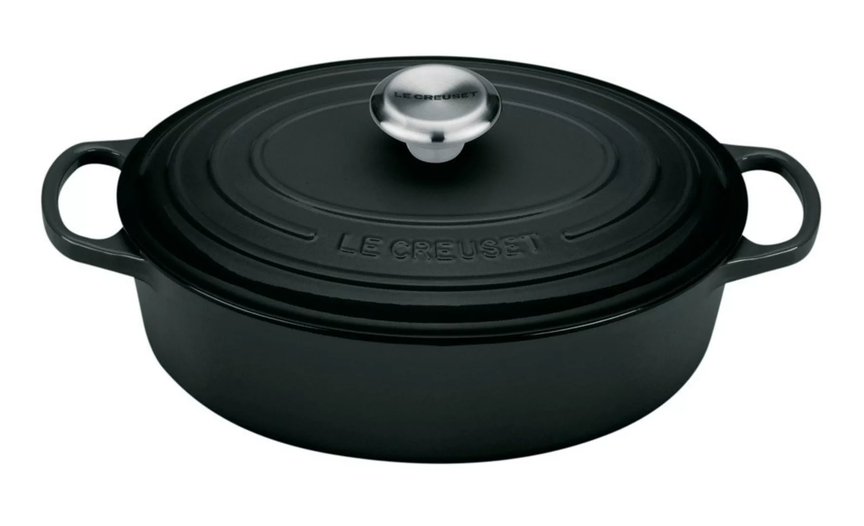 Le Creuset Gourmet-Bräter Signature Oval Guss Schwarz 27cm günstig online kaufen