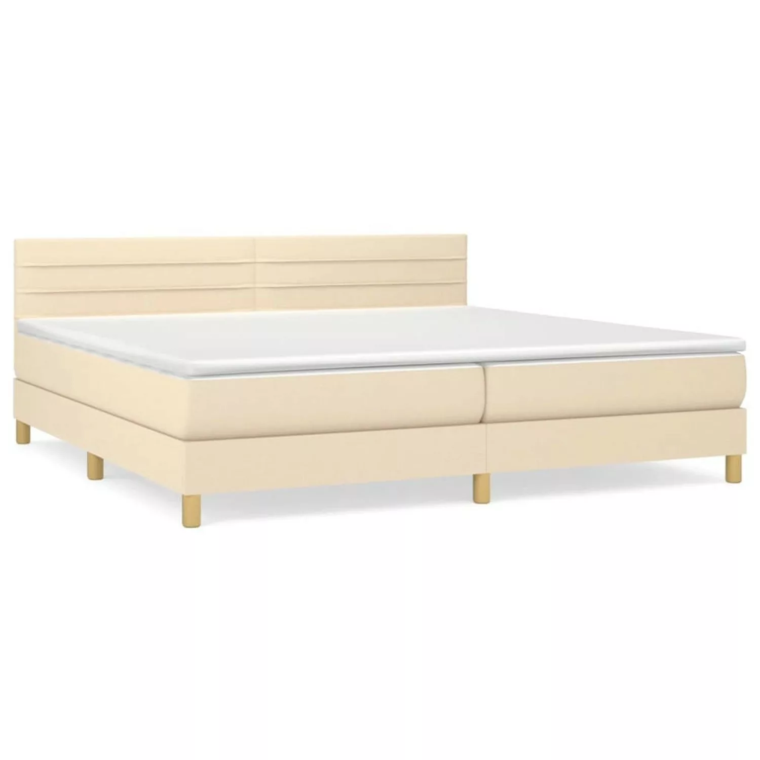 vidaXL Boxspringbett Boxspringbett mit Matratze Creme 200x200 cm Stoff Bett günstig online kaufen