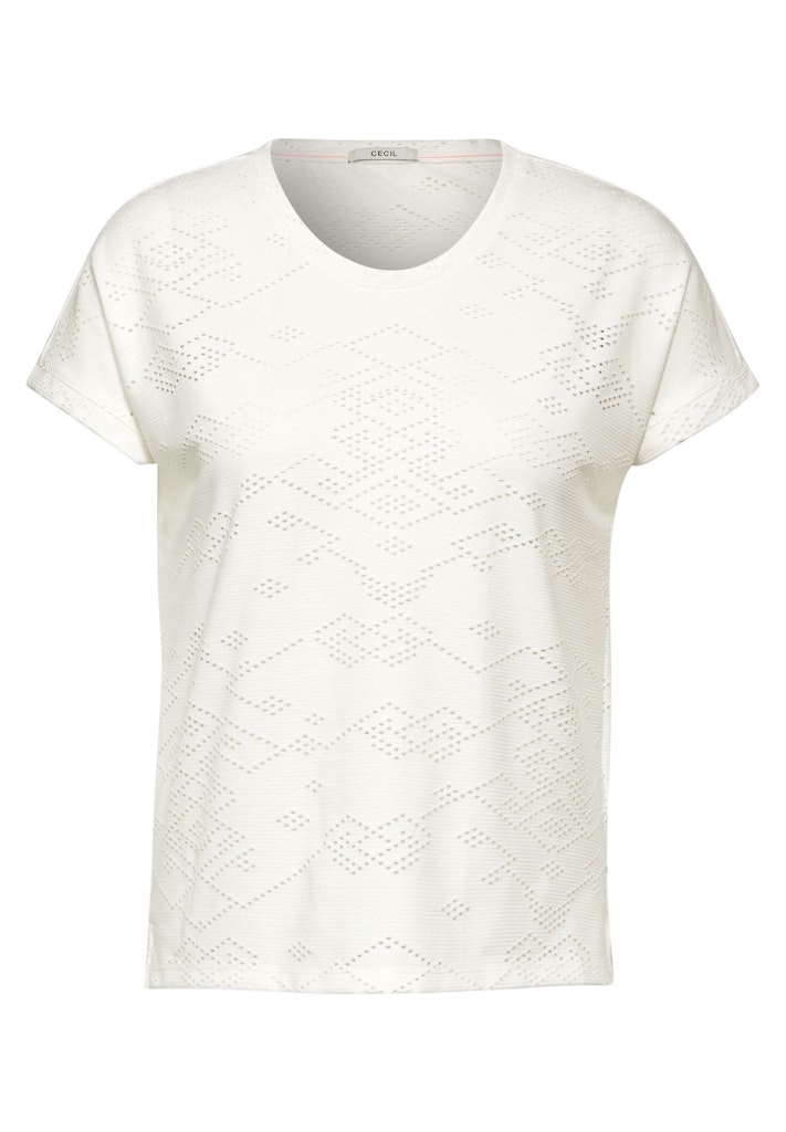 Cecil T-Shirt Ajour Allover Shirt günstig online kaufen