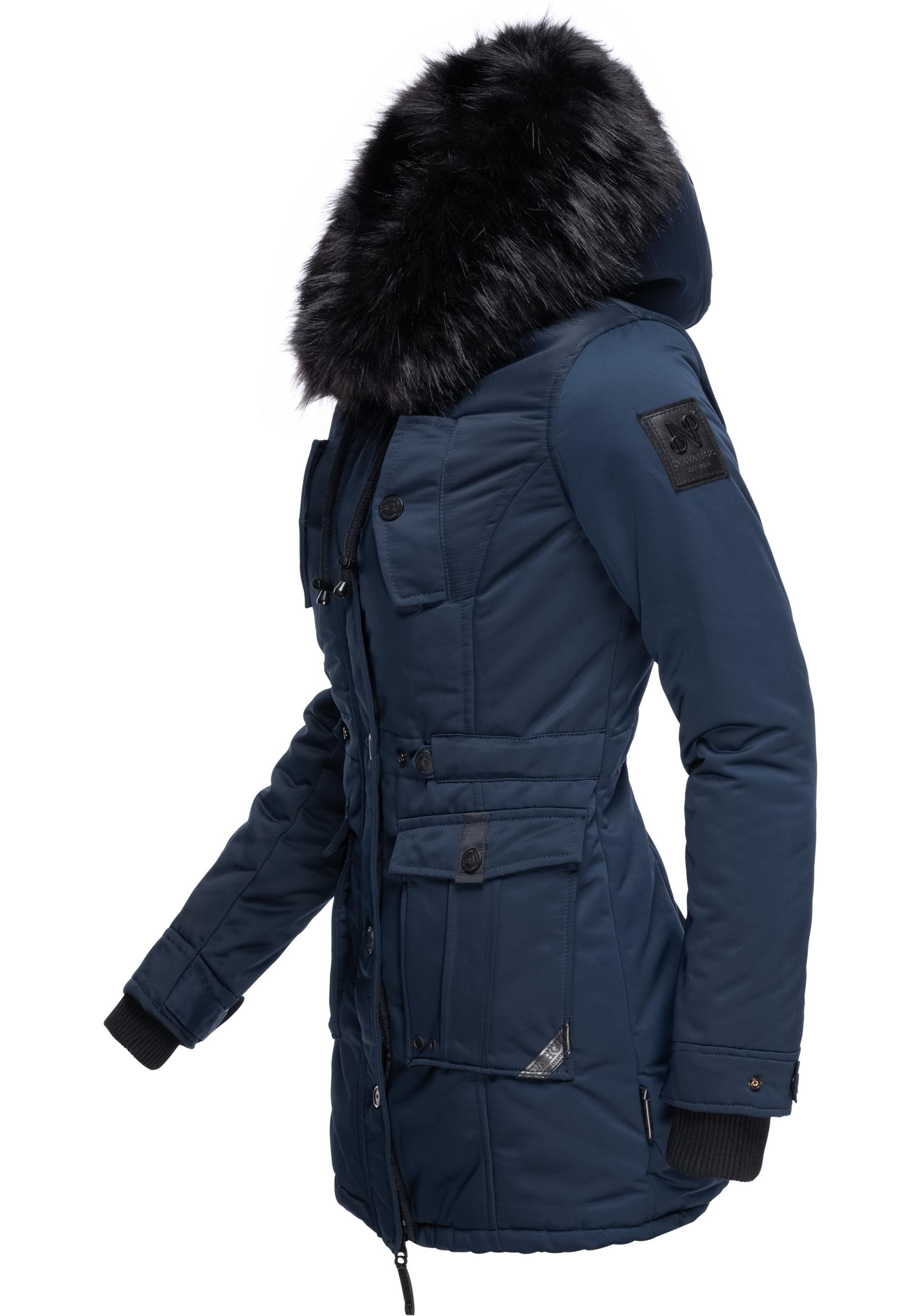 Navahoo Wintermantel "Luluna Prc", edler Parka mit großer Kunstfellkapuze günstig online kaufen