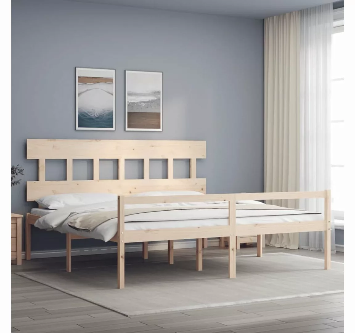 furnicato Bett Seniorenbett mit Kopfteil Super Kingsize Massivholz günstig online kaufen