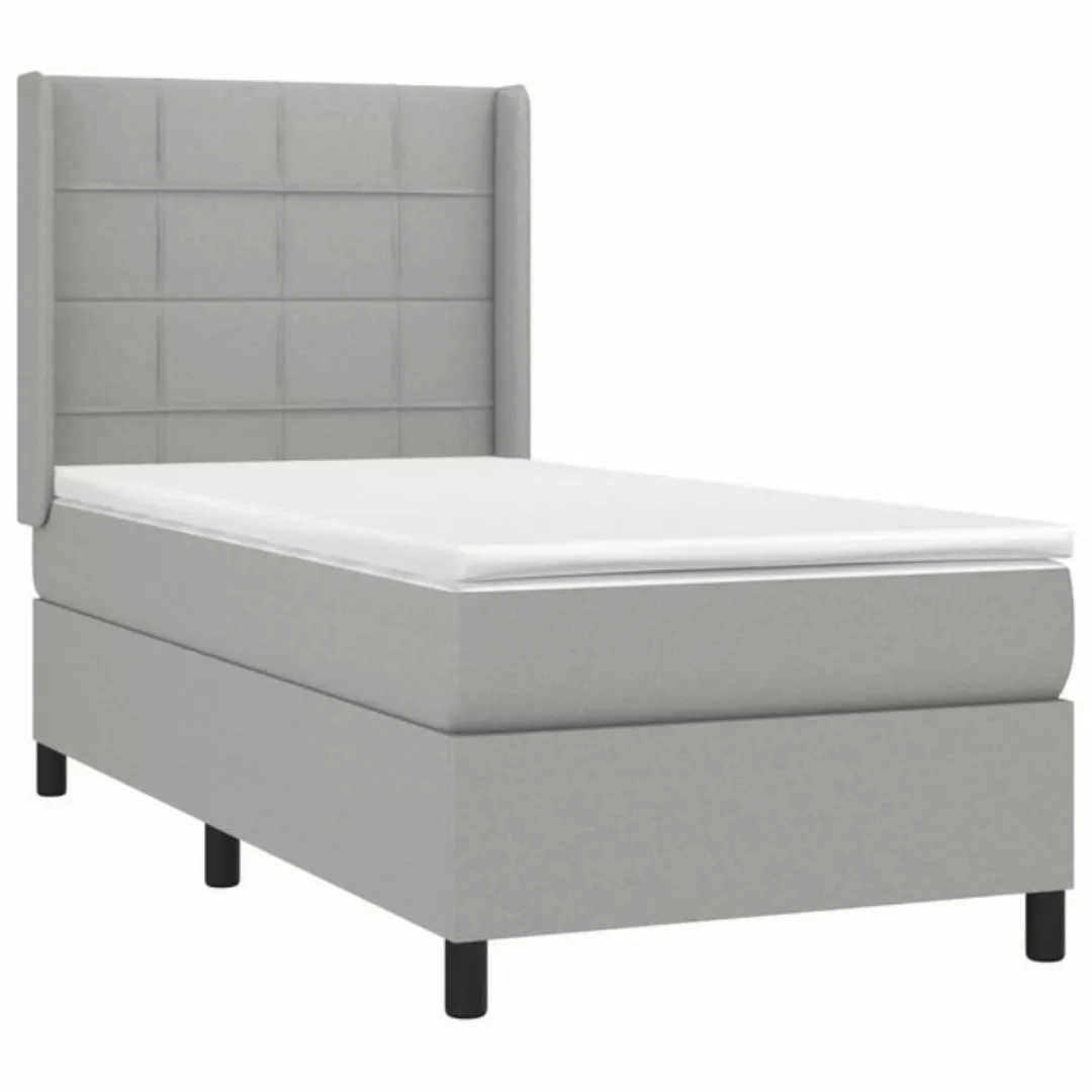 vidaXL Boxspringbett mit Matratze Hellgrau 80x200 cm Stoff1376902 günstig online kaufen