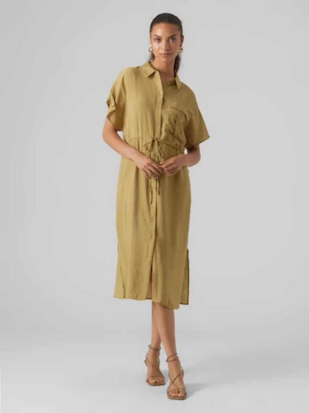 Vero Moda Sommerkleid VMIRIS S/S SHIRT CALF DRESS WVN NOOS günstig online kaufen