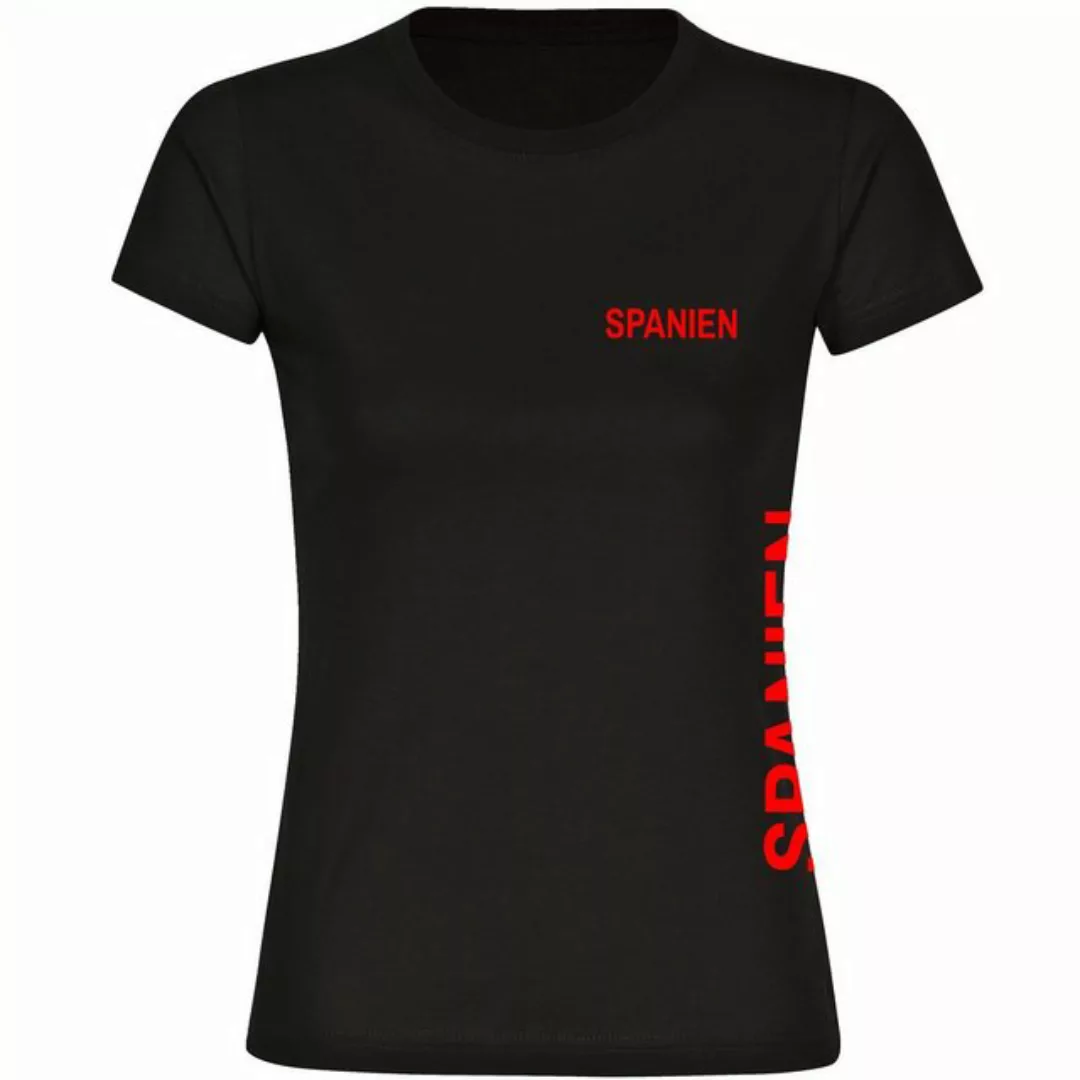 multifanshop T-Shirt Damen Spanien - Brust & Seite - Frauen günstig online kaufen