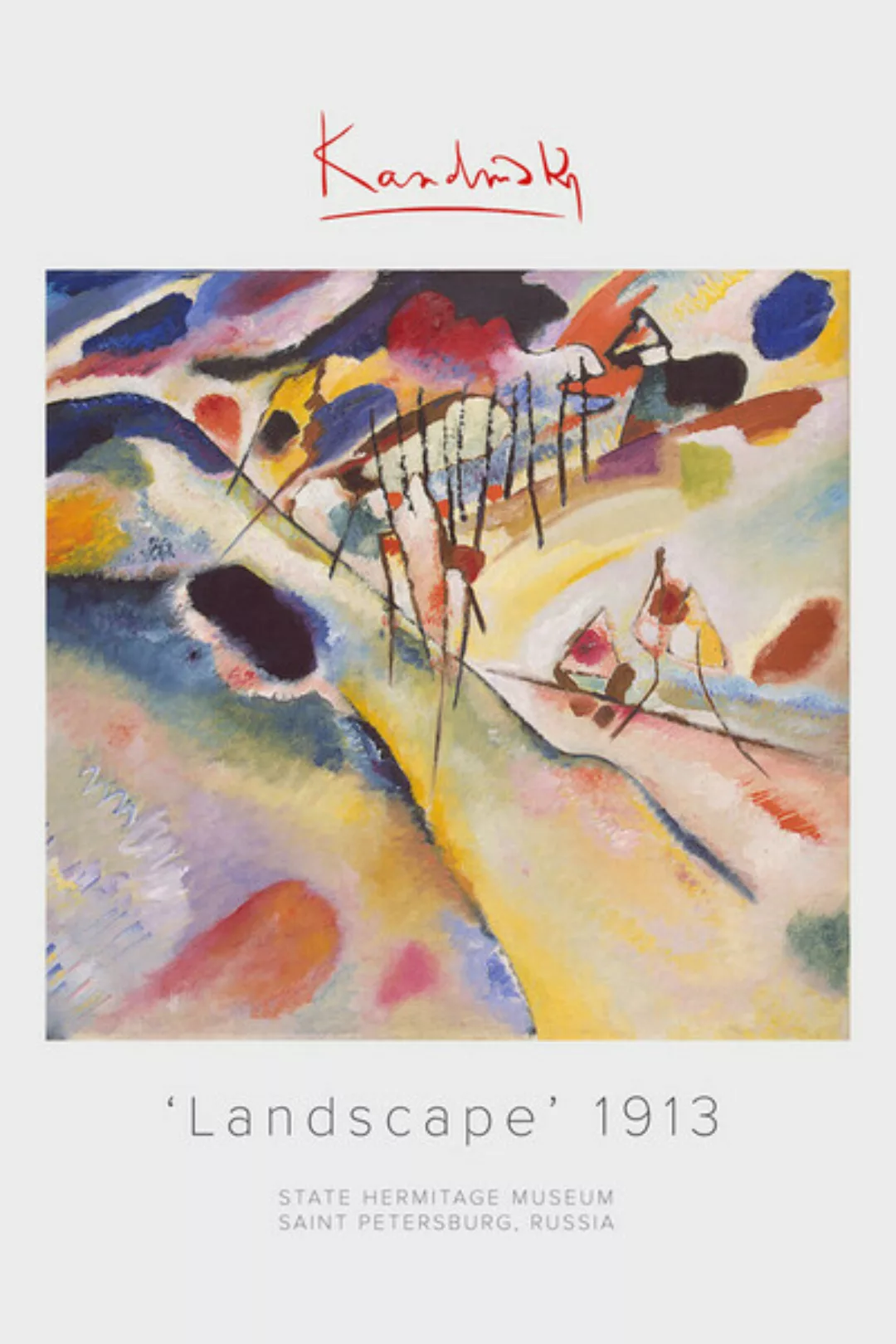 Poster / Leinwandbild - Kandinsky Landschaft 1913 günstig online kaufen