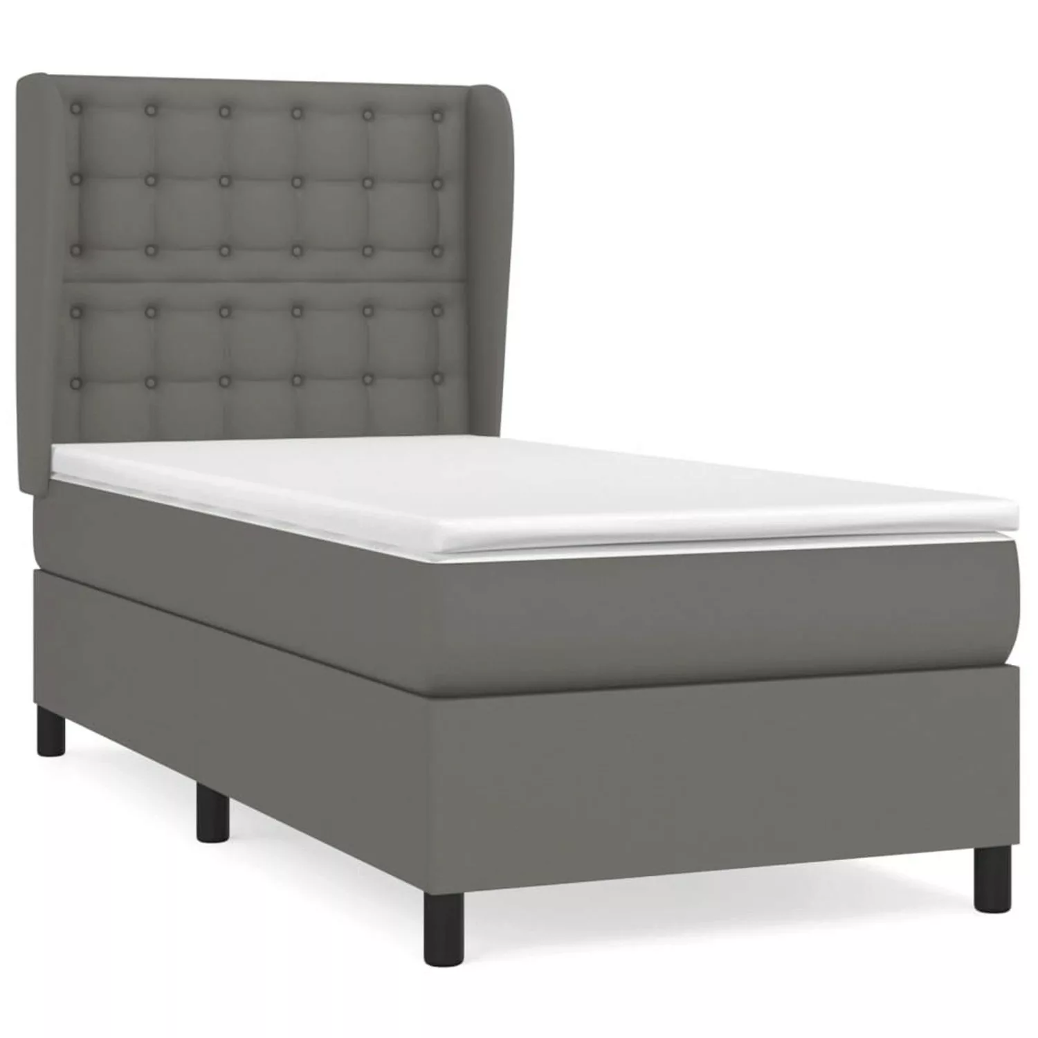 vidaXL Boxspringbett mit Matratze Grau 90x190 cm Kunstleder1466754 günstig online kaufen