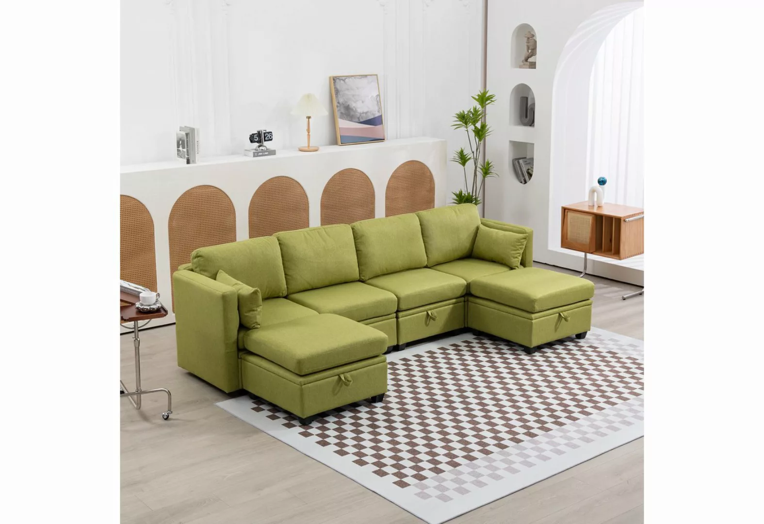 HAUSS SPLOE Sofa Schlafsofa U-förmigen Sofa mit Stauraum Gespleißtes sofa e günstig online kaufen