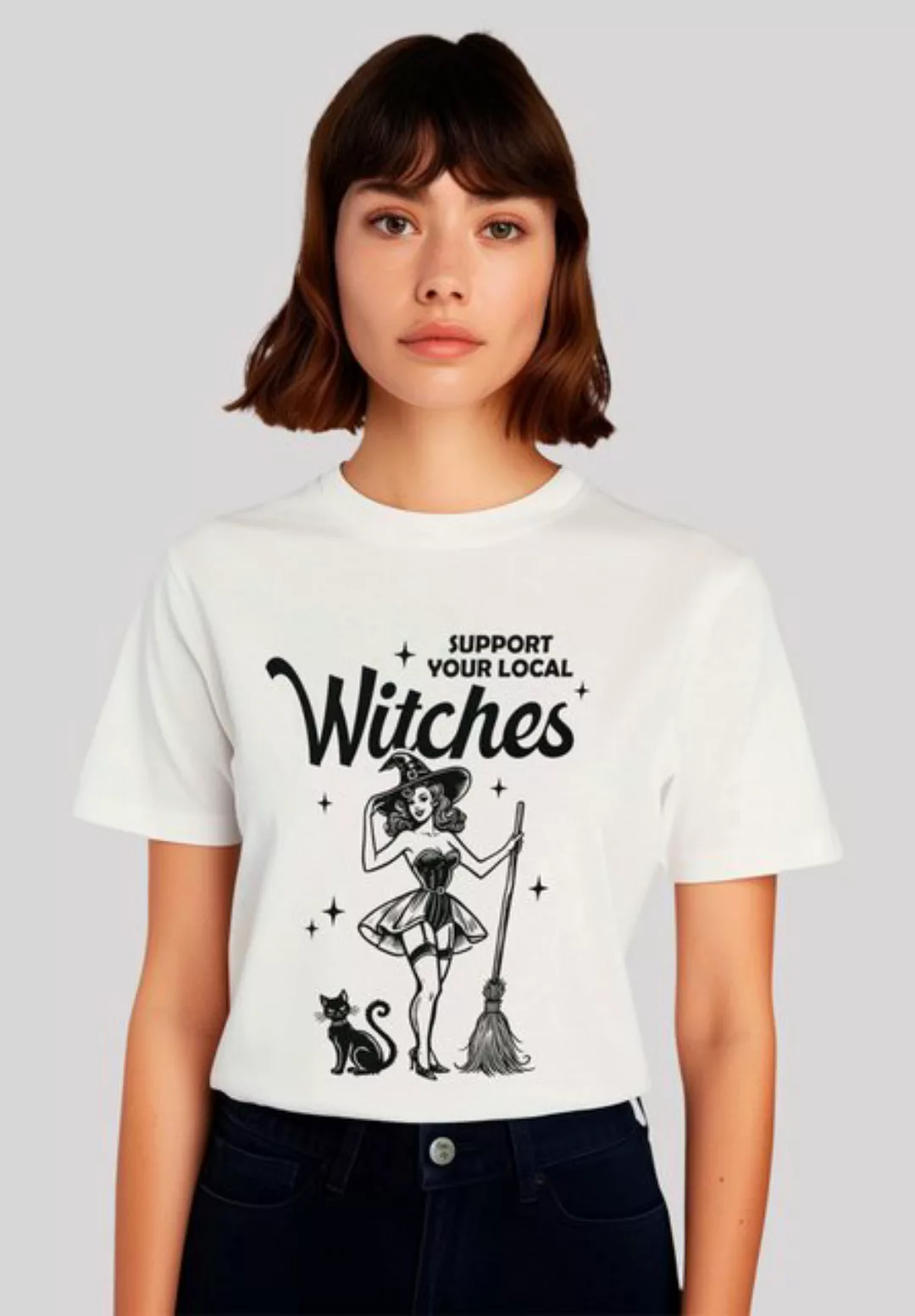 F4NT4STIC T-Shirt "Halloween Witch support your local witches", Premium Qua günstig online kaufen