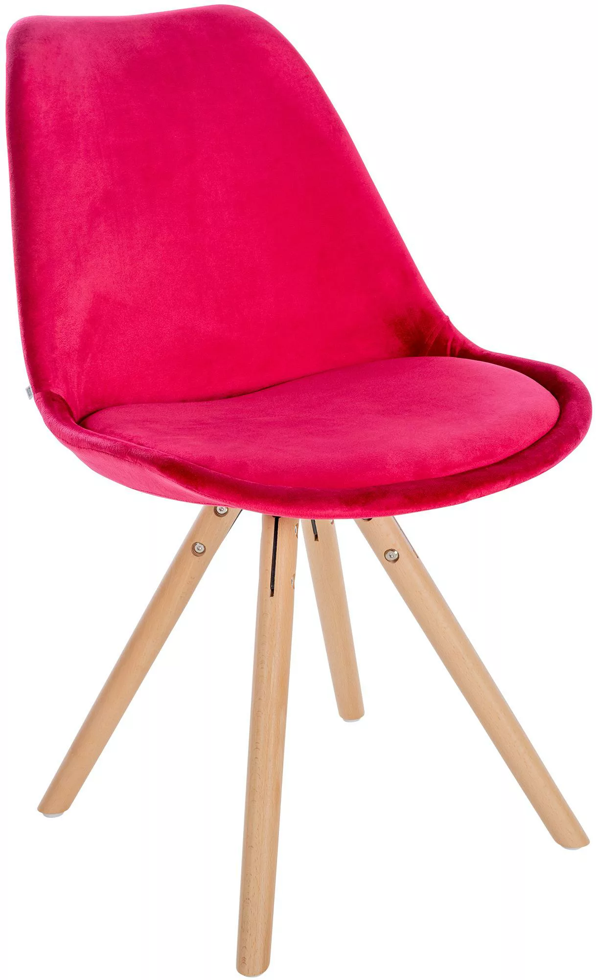 Stuhl Sofia Samt Rund Rot günstig online kaufen