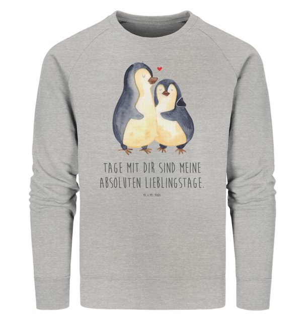 Mr. & Mrs. Panda Longpullover Größe S Pinguin umarmen - Heather Grey - Gesc günstig online kaufen