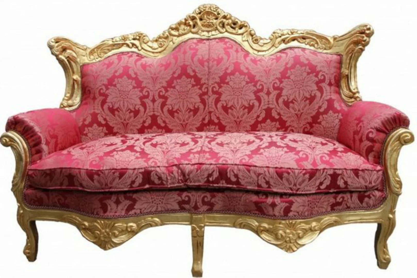 Casa Padrino 2-Sitzer Barock 2er Sofa Master Bordeaux Muster/ Gold 2Mod - W günstig online kaufen