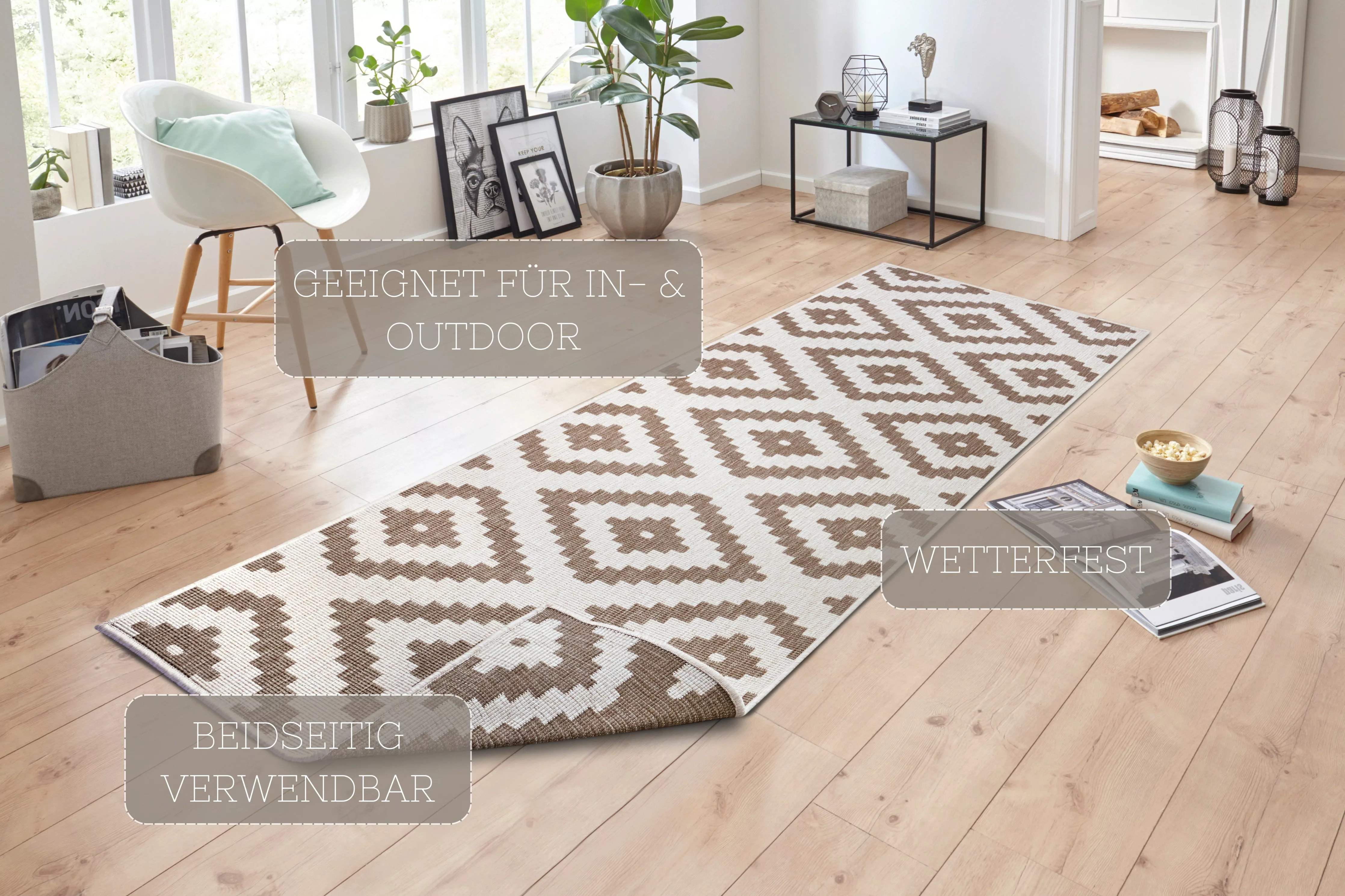 NORTHRUGS Teppich »Malta Wendeteppich«, rechteckig, 5 mm Höhe, In-& Outdoor günstig online kaufen