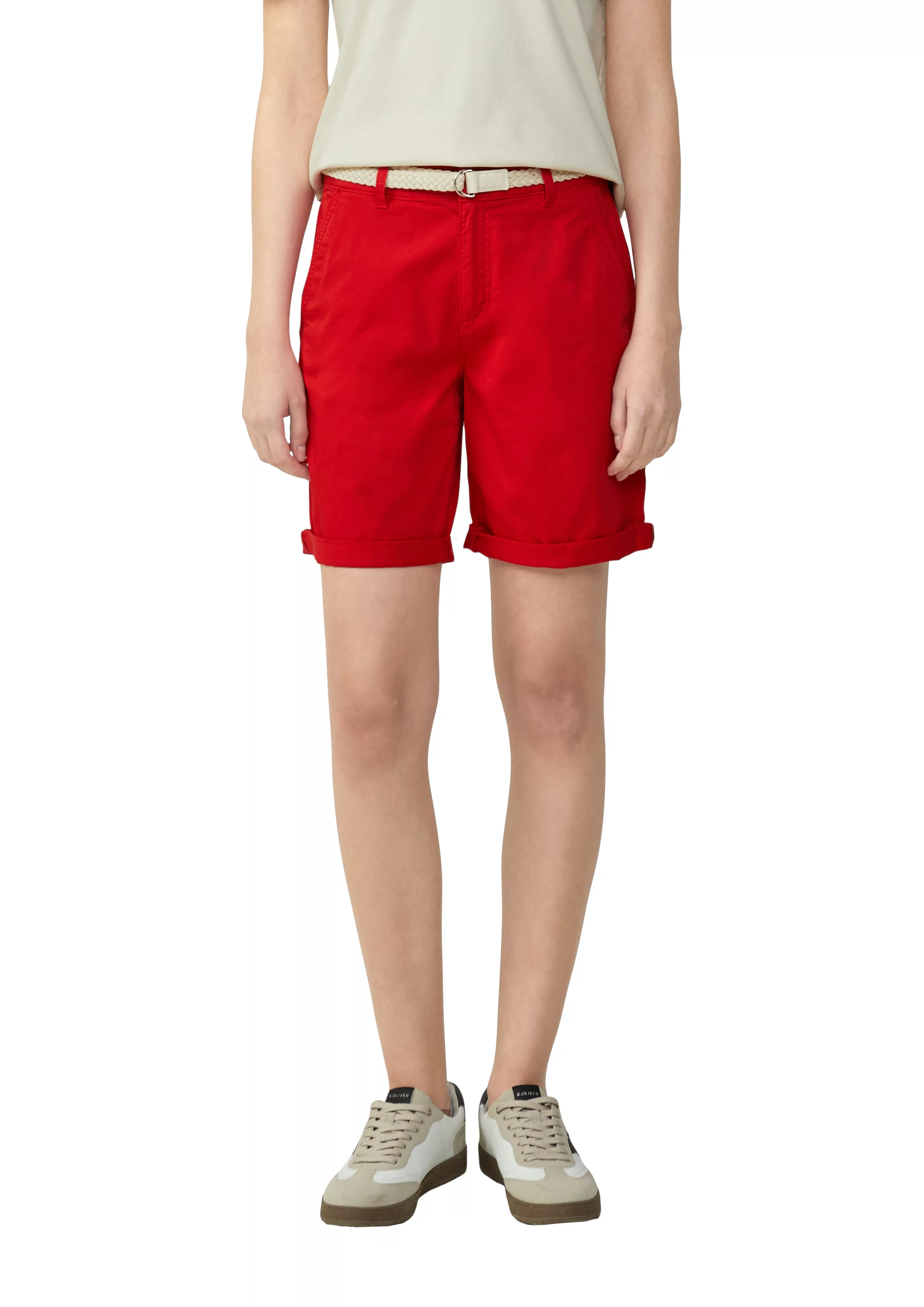 s.Oliver Chinoshorts, Sommerhose mit geflochtenem Gürtel günstig online kaufen