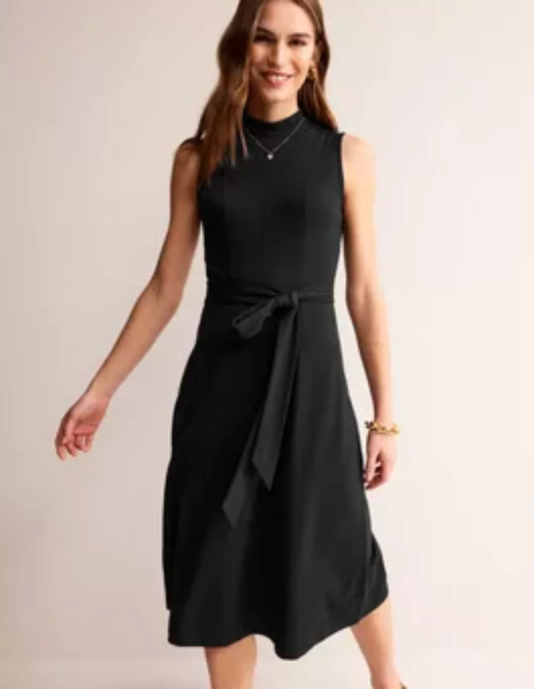 Nicola Ponte-Kleid mit hohem Kragen Damen Boden, Schwarz günstig online kaufen